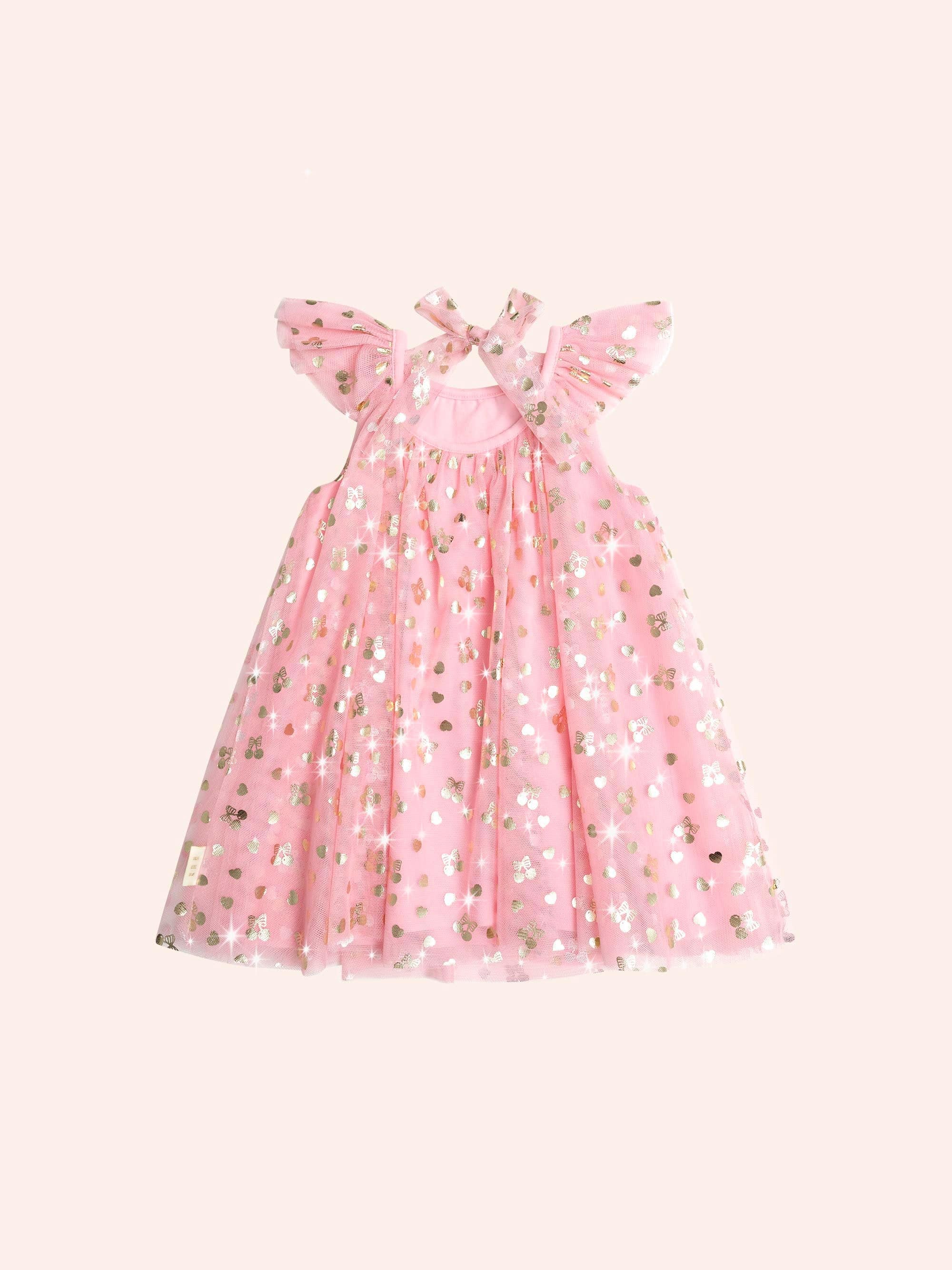 Golden Cherries Princess Tulle Dress DRESS Huxbaby