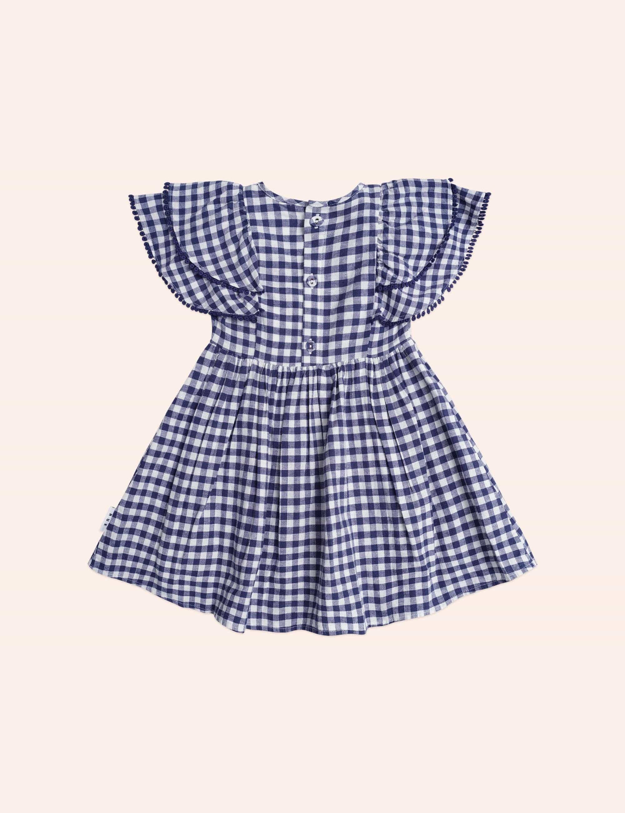 Cherry Pie Frill Dress Check DRESS Huxbaby