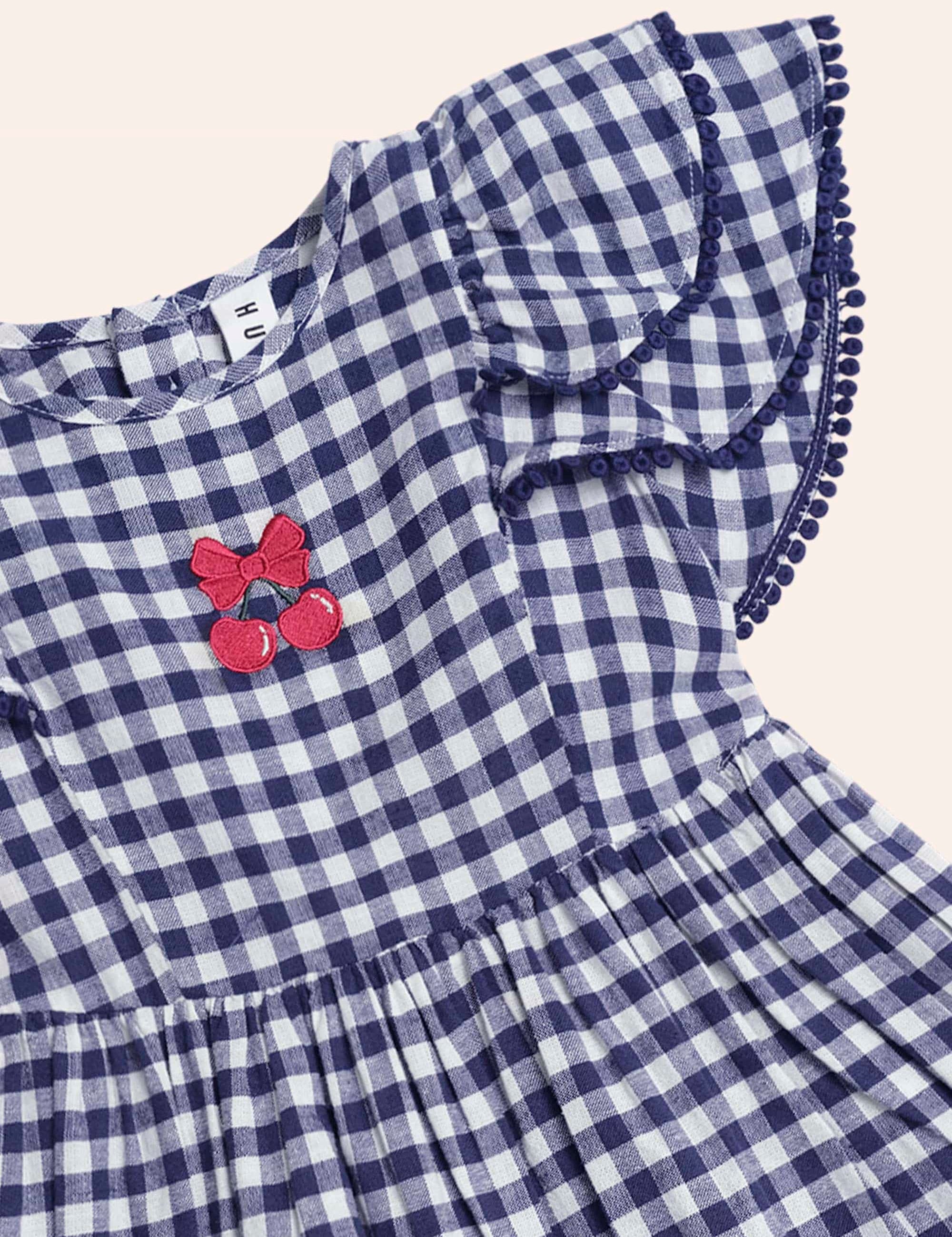 Cherry Pie Frill Dress Check DRESS Huxbaby