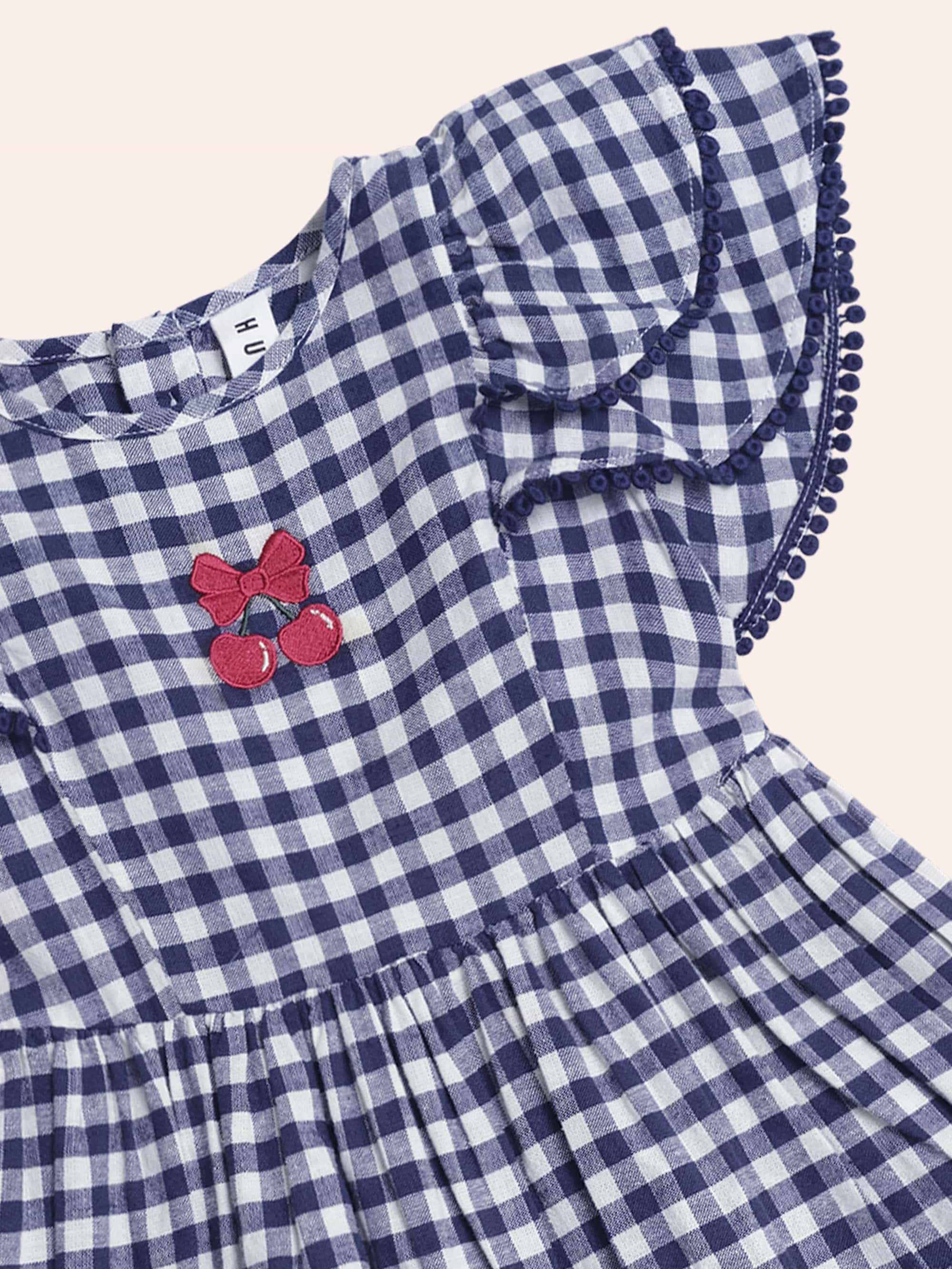 Cherry Pie Frill Dress Check DRESS Huxbaby