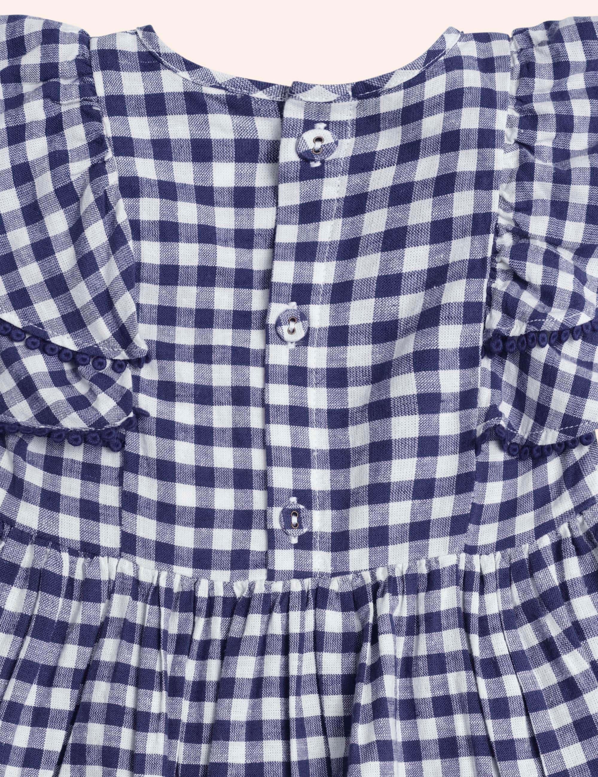 Cherry Pie Frill Dress Check DRESS Huxbaby