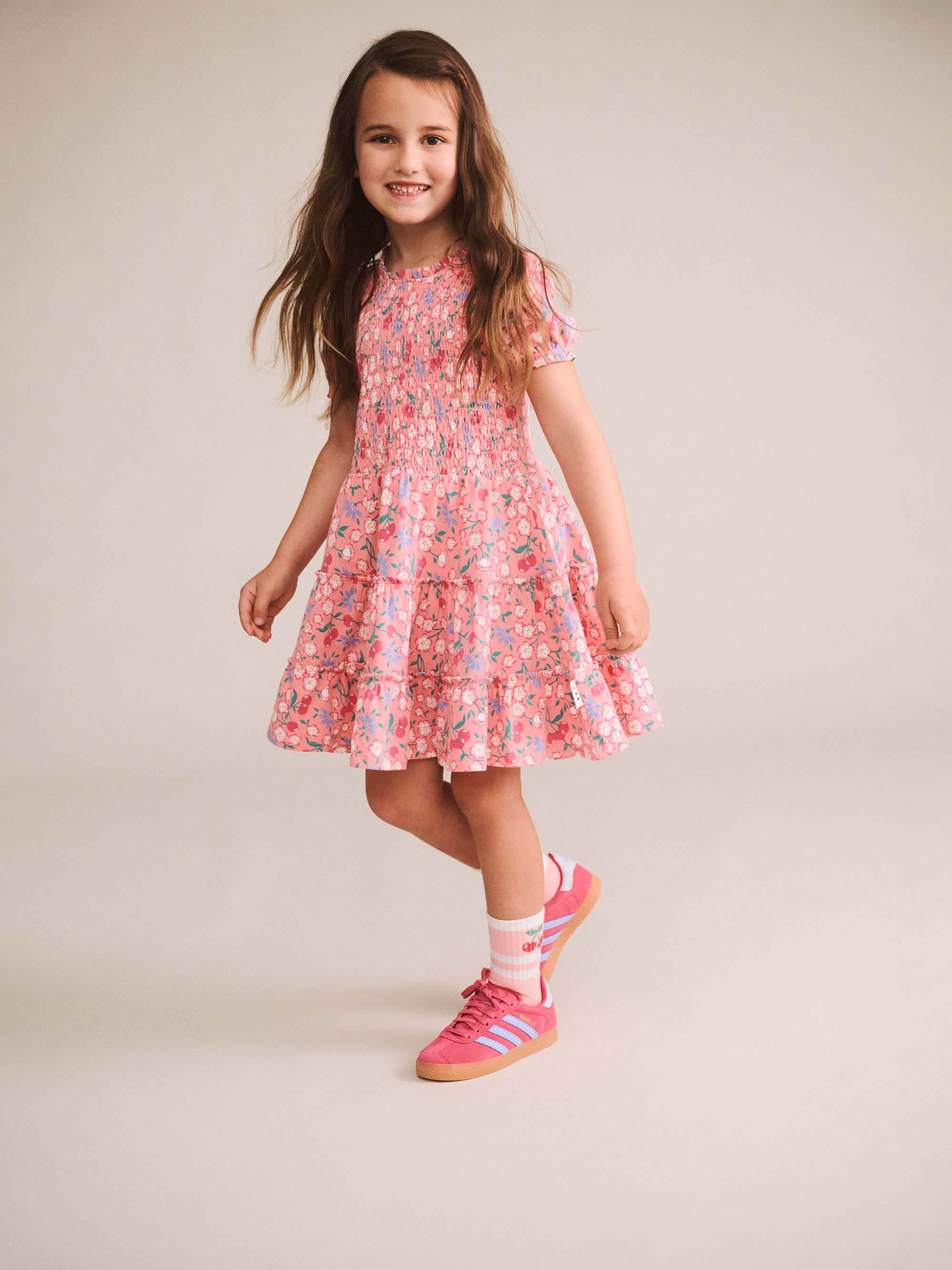 Tropical Cherry Floral Tiered Puff Dress DRESS Huxbaby Shopify