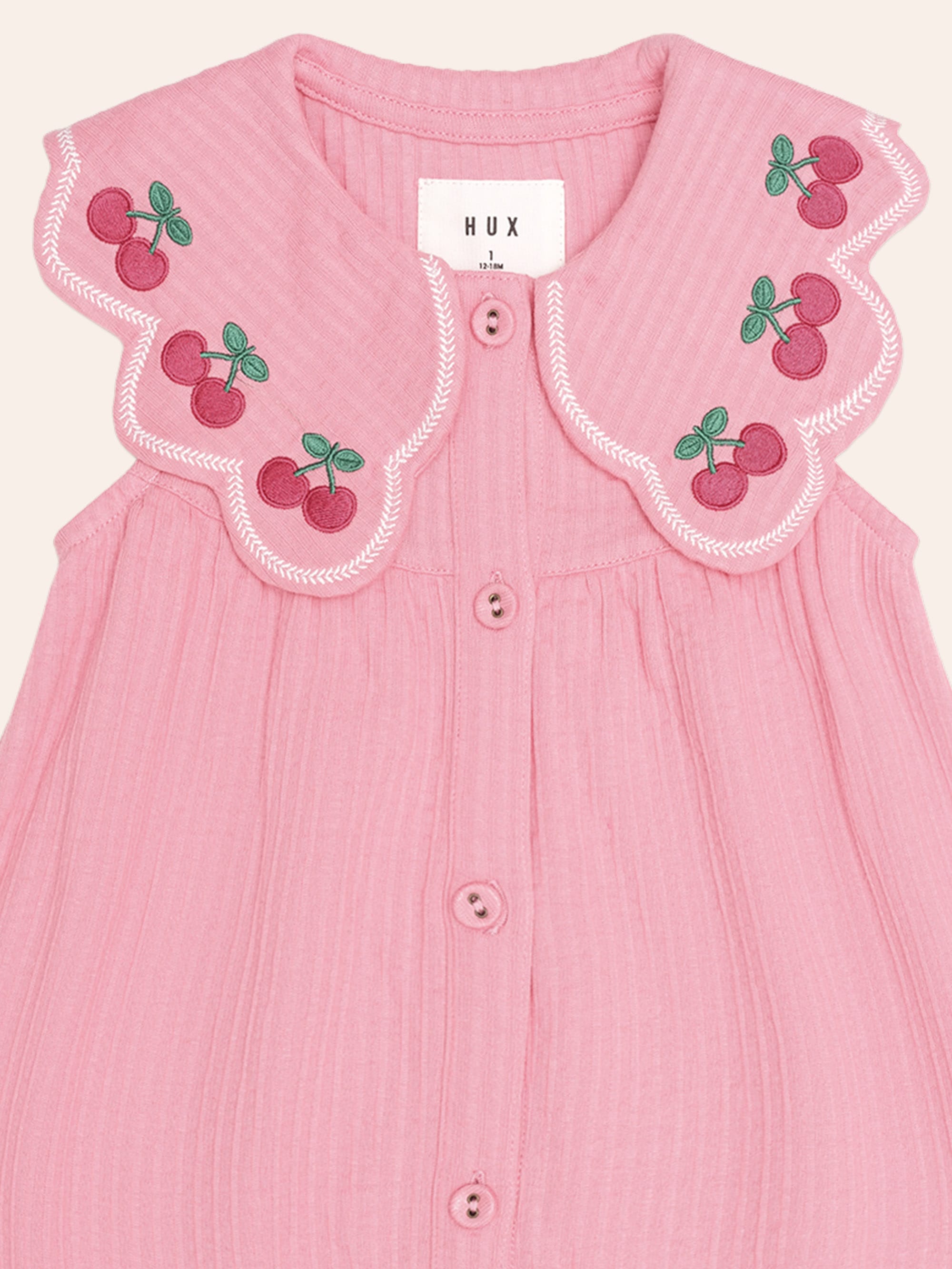 Cherry Emb Collar Dress DRESS Huxbaby Shopify