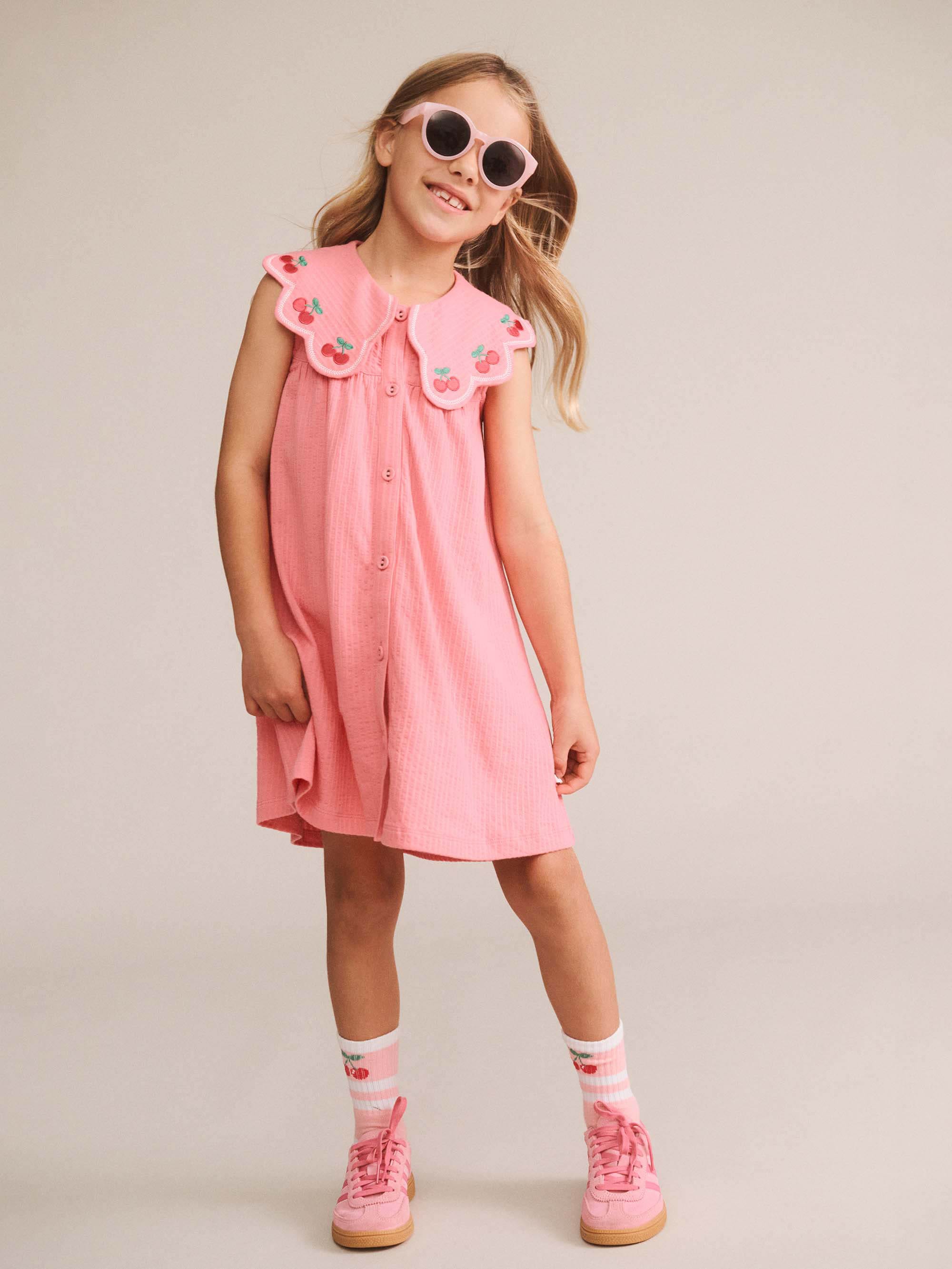 Cherry Emb Collar Dress DRESS Huxbaby Shopify