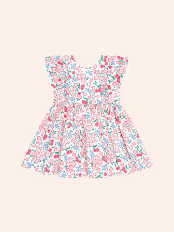 Tropical Floral Bow Back Dress DRESS Huxbaby Shopify
