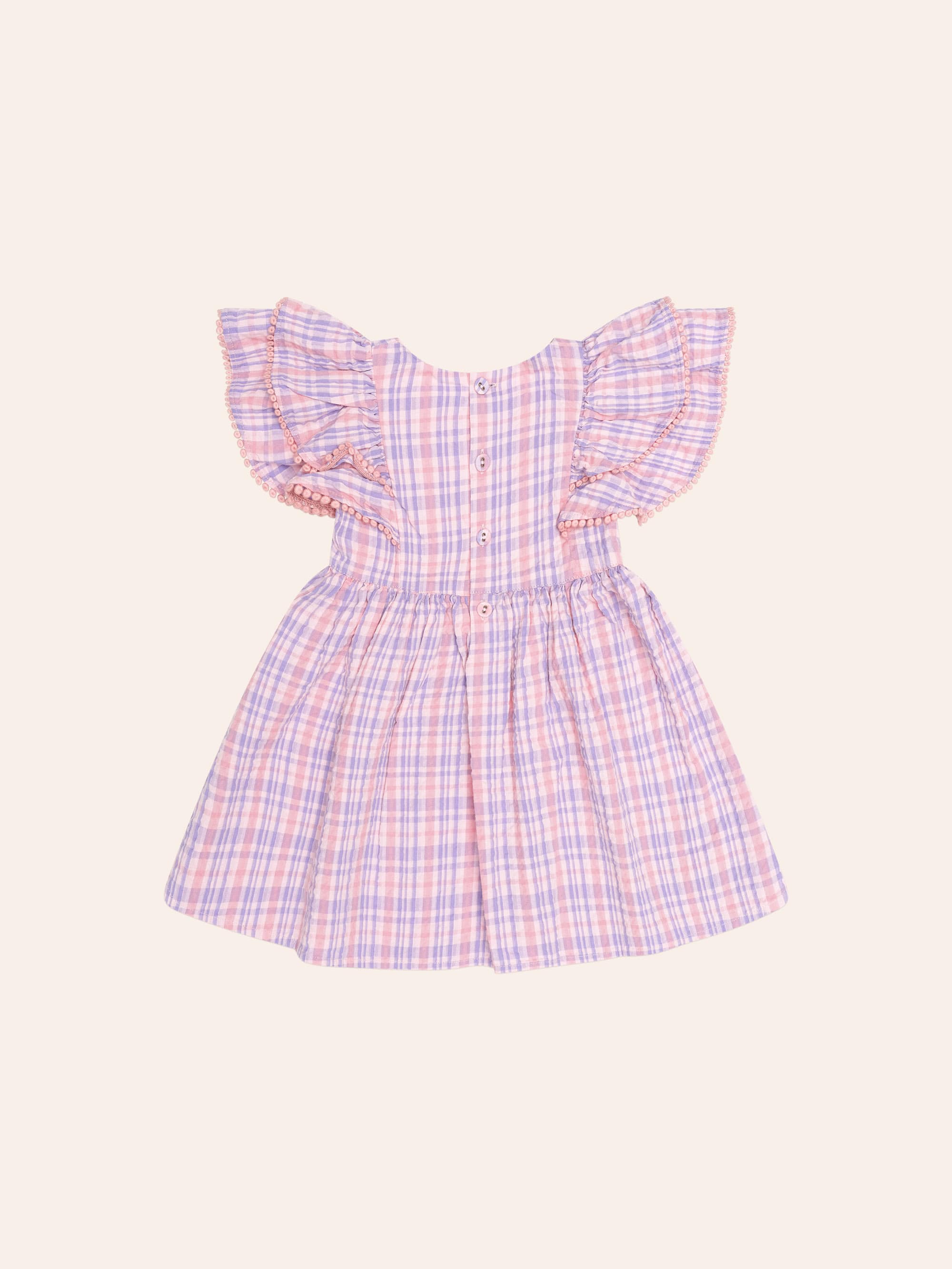 Floral Emb Tropical Check Dress DRESS Huxbaby Shopify