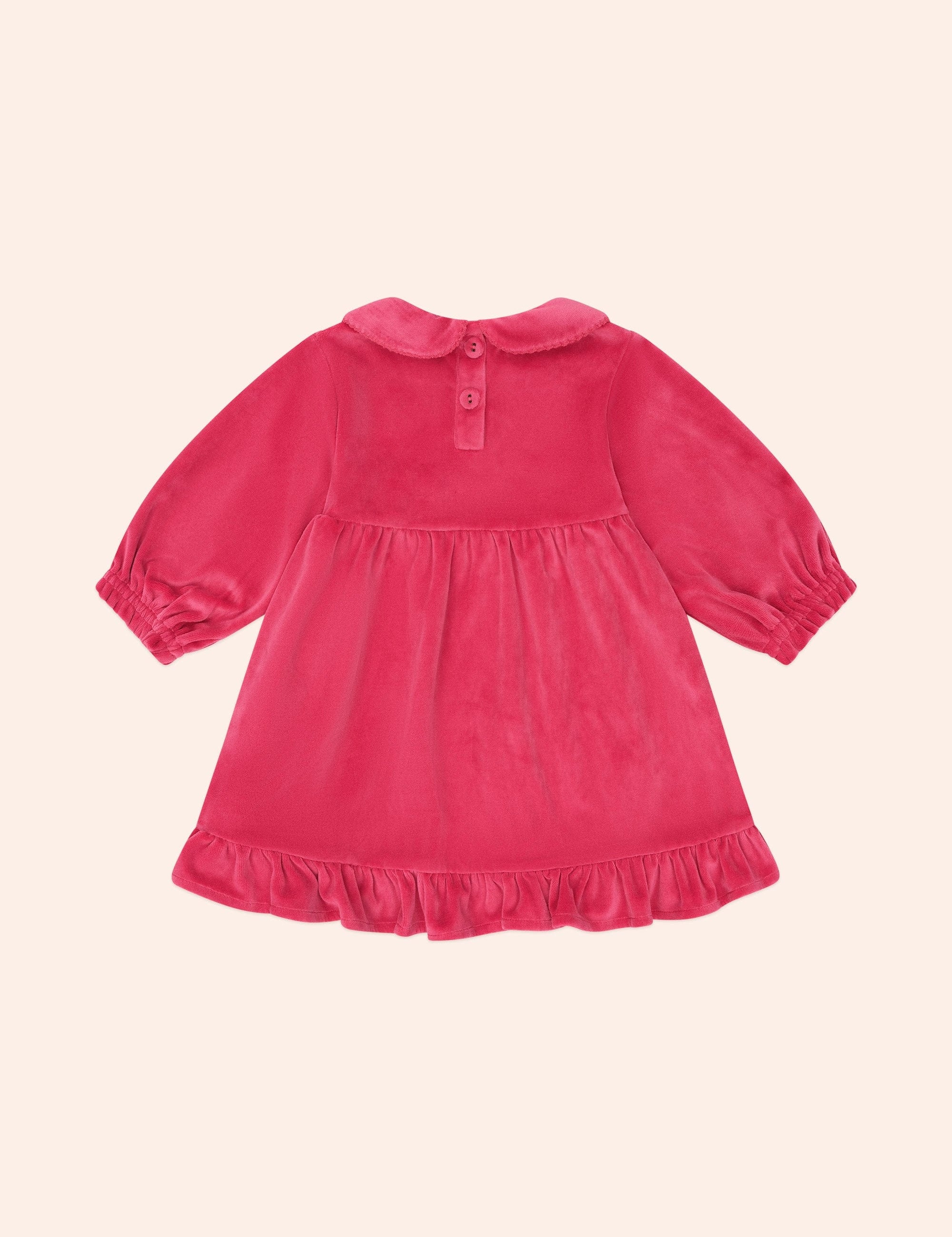 Very Cherry Velour Collar Dress DRESS Huxbaby