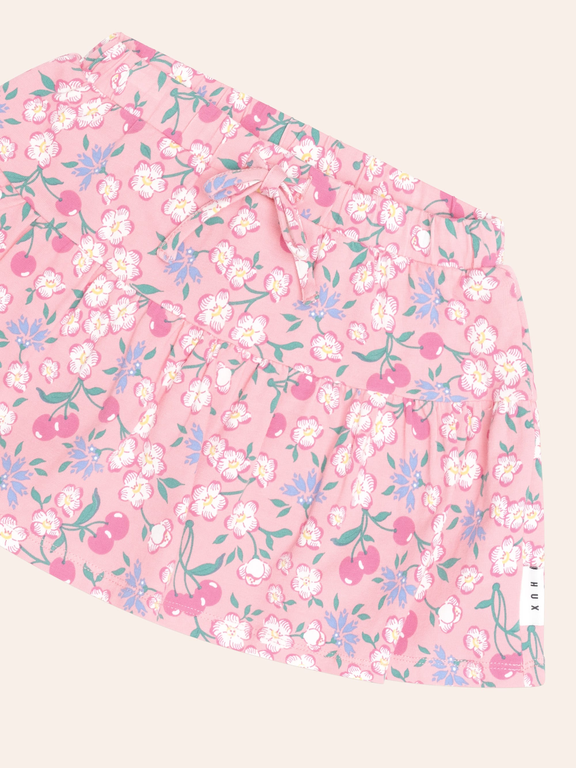 Tropical Cherry Drawstring Skirt SKIRT Huxbaby Shopify