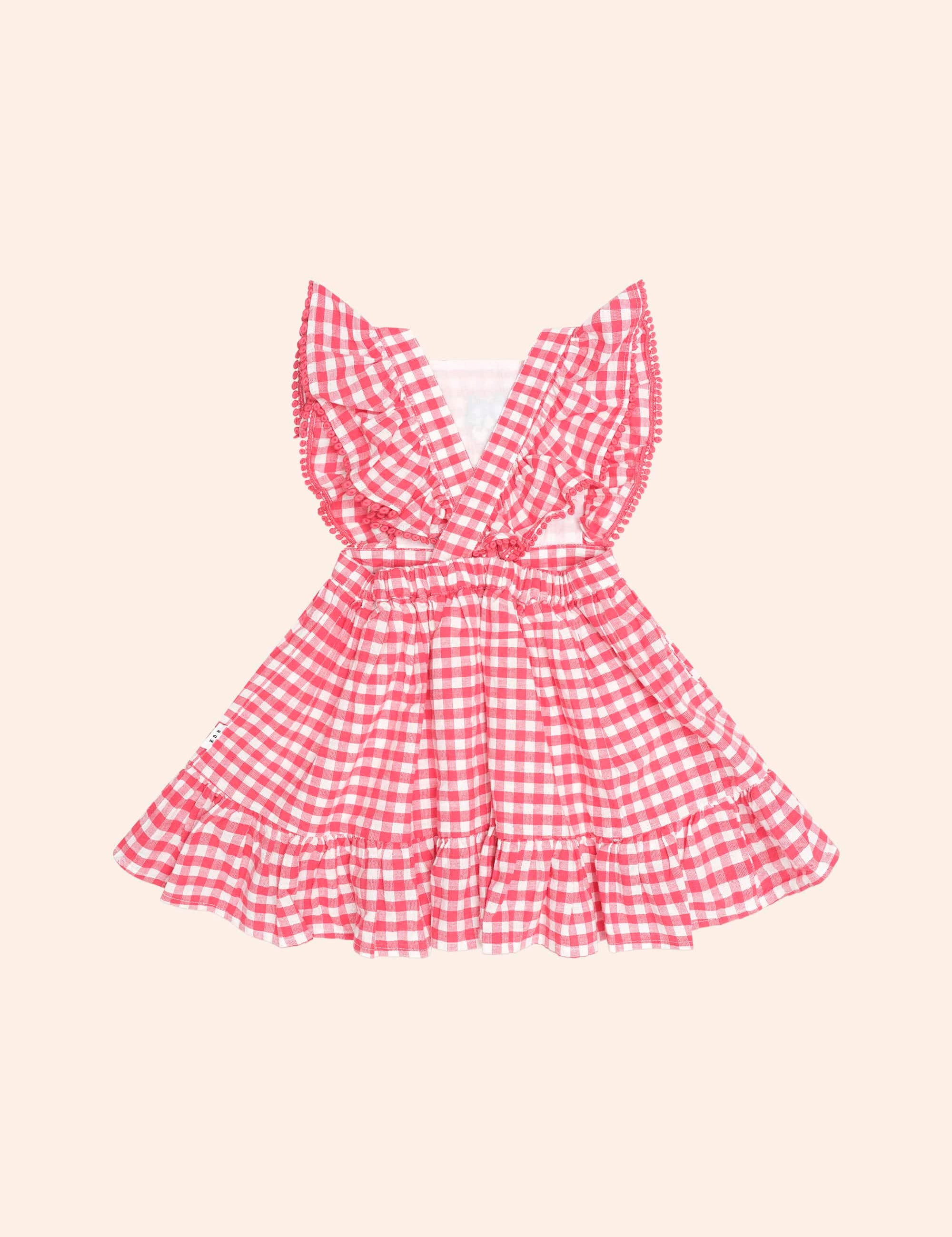 Cherry Bow Gingham Pinafore DRESS Huxbaby Shopify