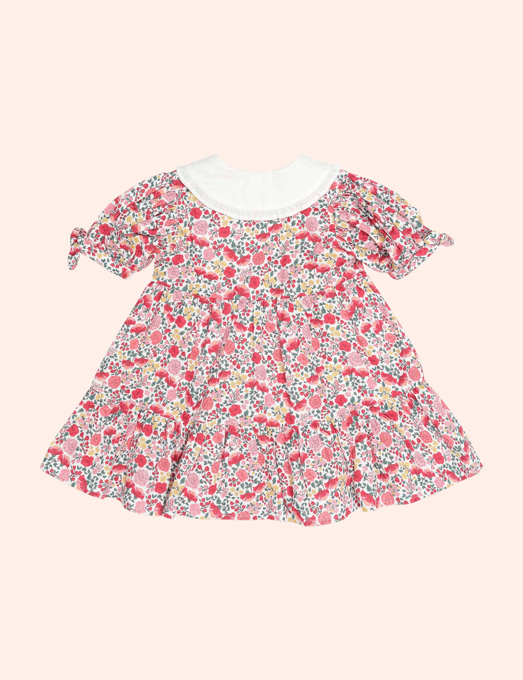 Festive Floral Frill Collar Dress DRESS Huxbaby Shopify