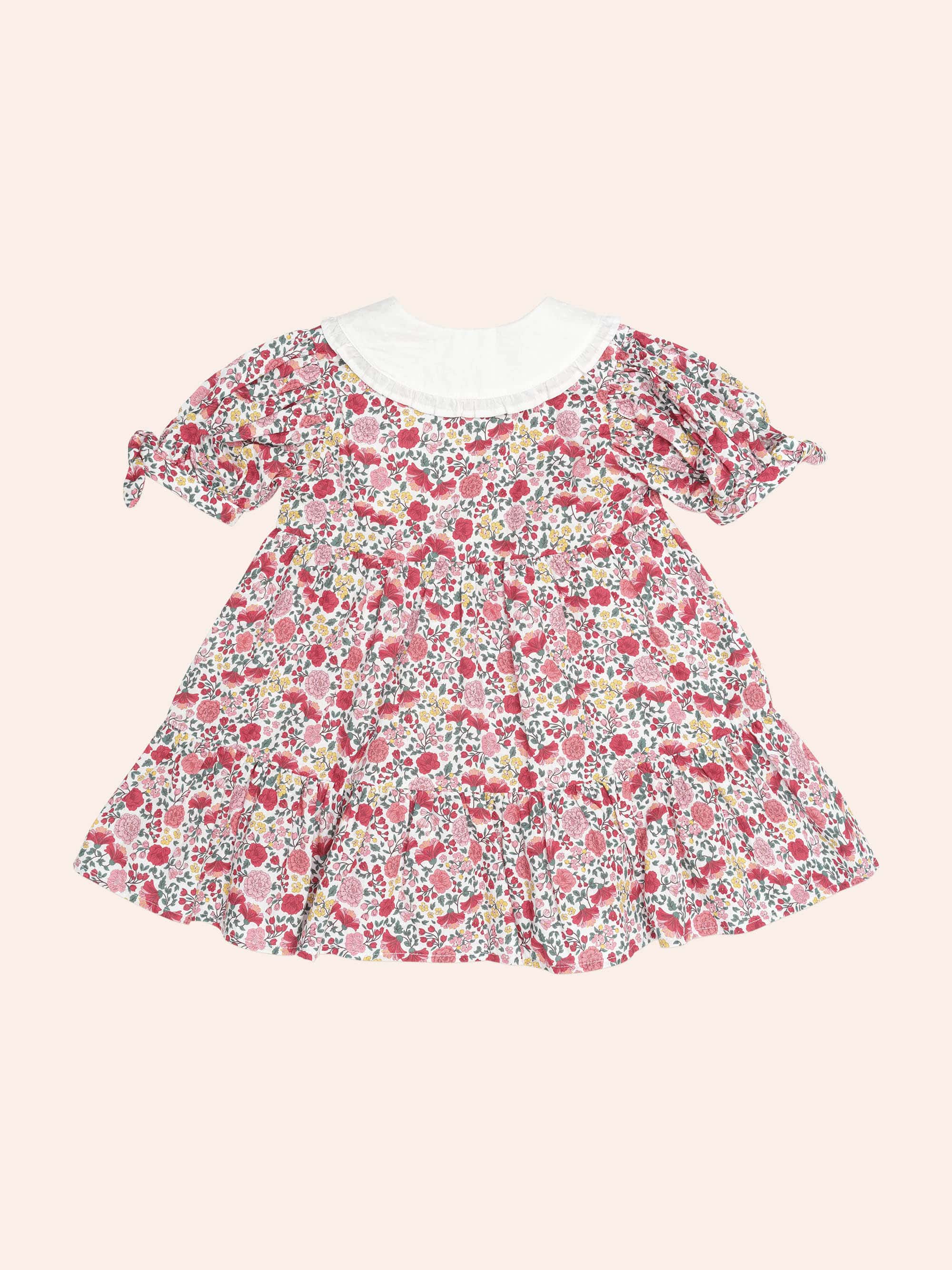Festive Floral Frill Collar Dress DRESS Huxbaby Shopify