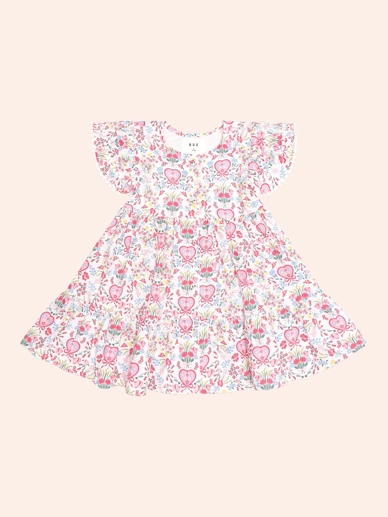 Scallop Floral Tiered Dress DRESS Huxbaby Shopify