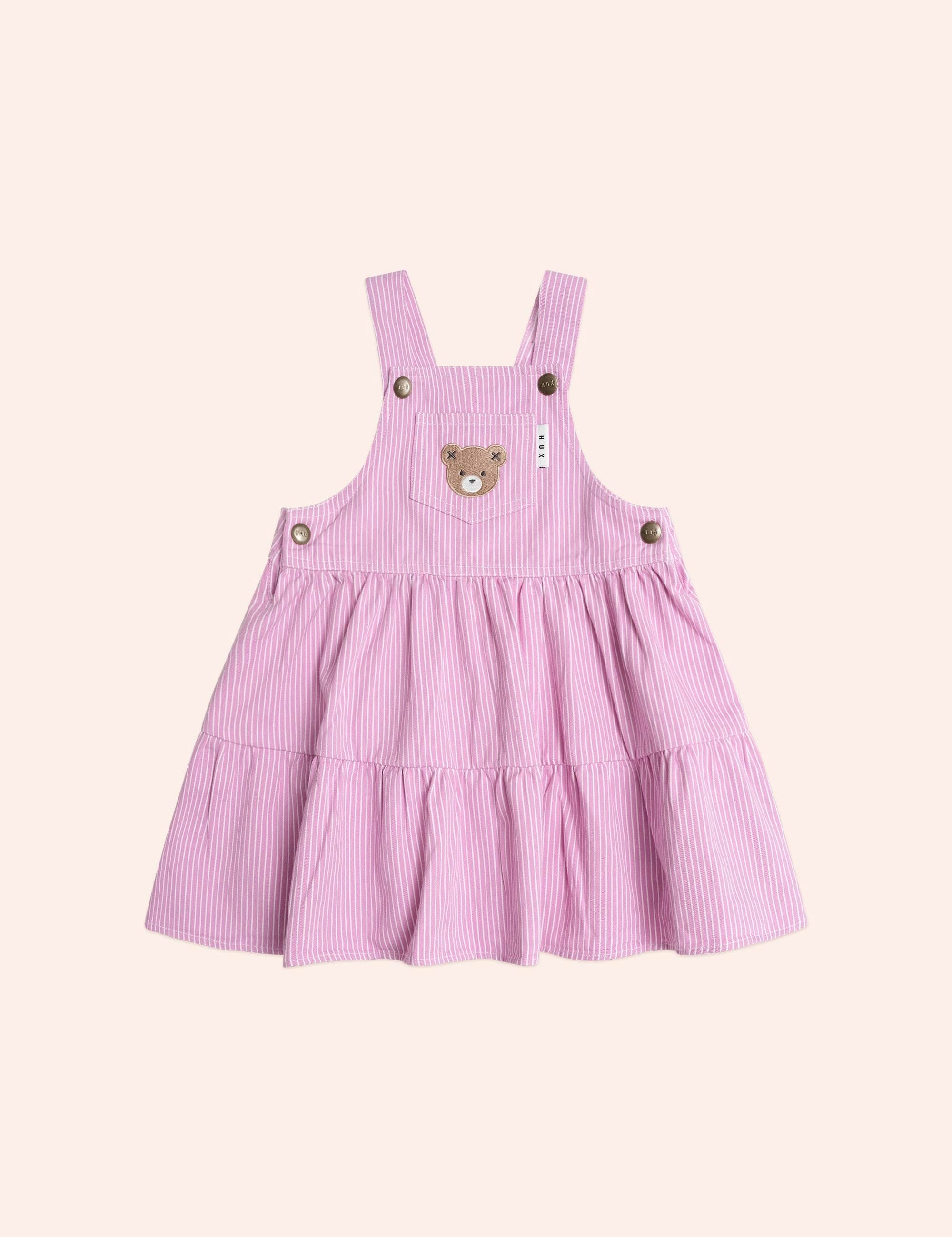 Candy Stripe Pinafore Dress DRESS Huxbaby