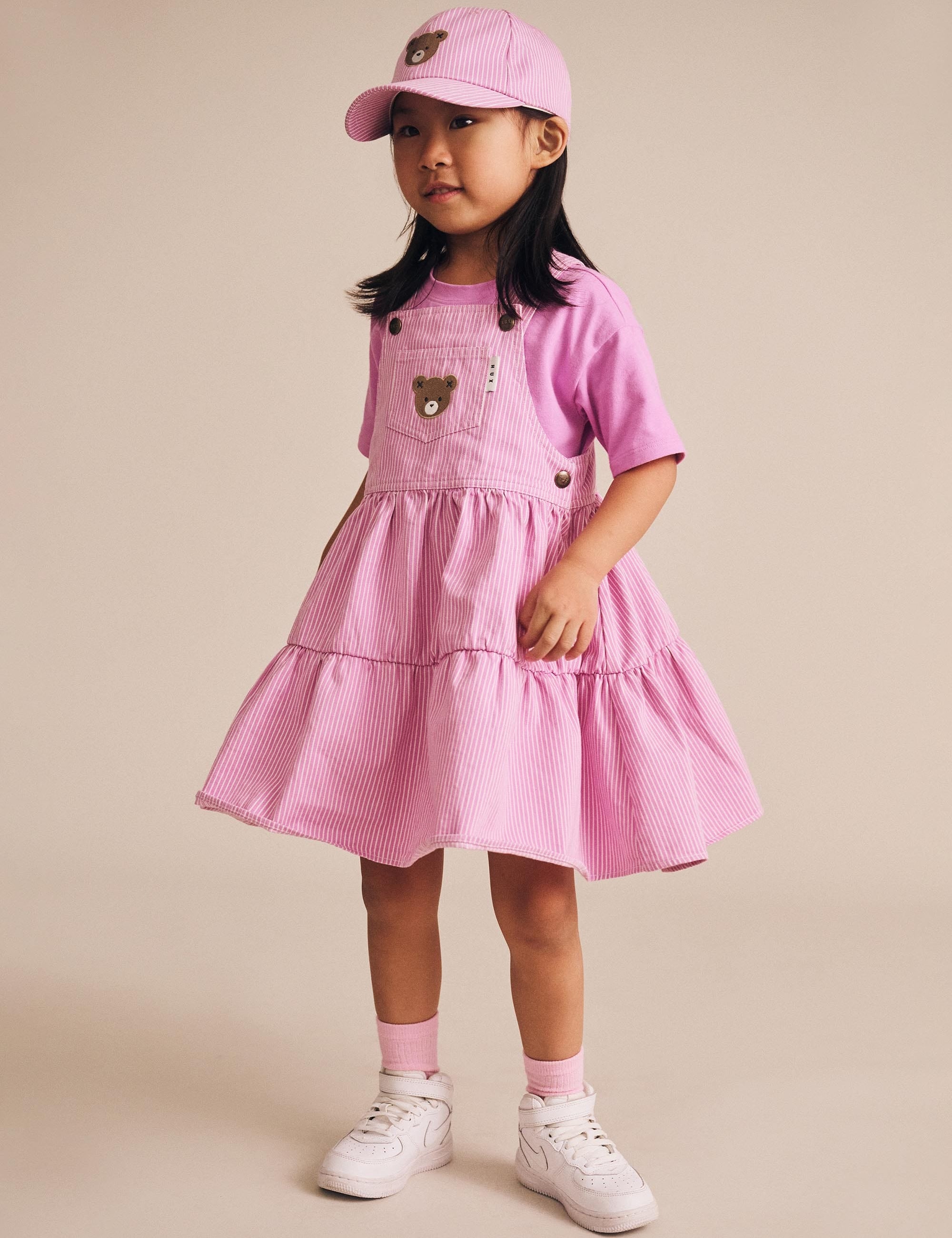 Candy Stripe Pinafore Dress DRESS Huxbaby