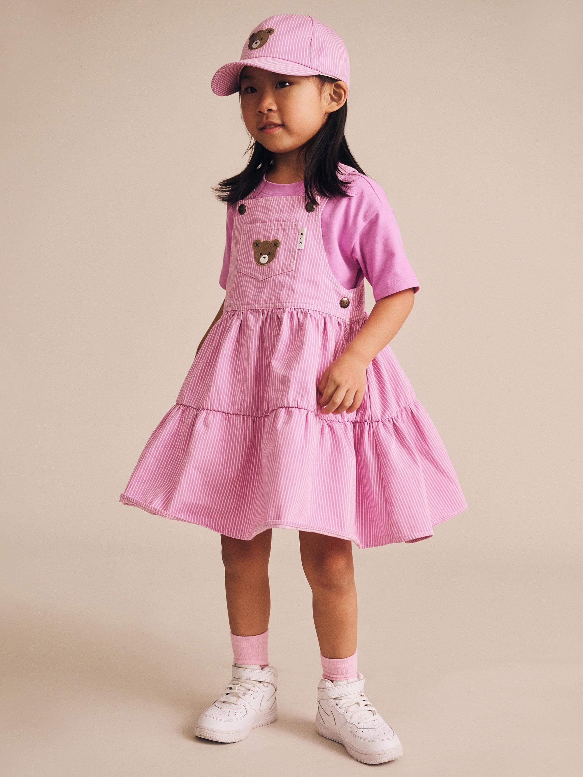 Candy Stripe Pinafore Dress DRESS Huxbaby