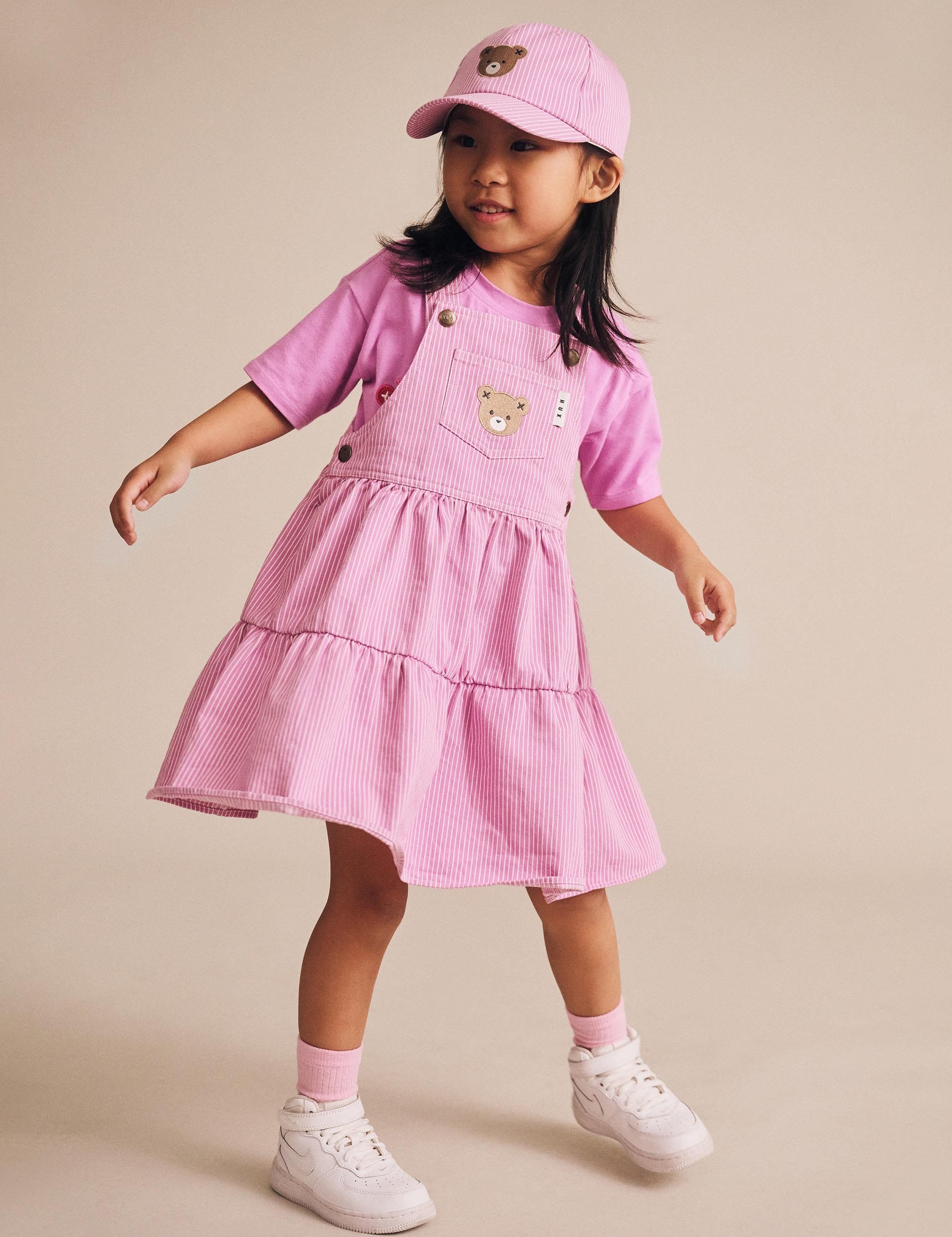 Candy Stripe Pinafore Dress DRESS Huxbaby