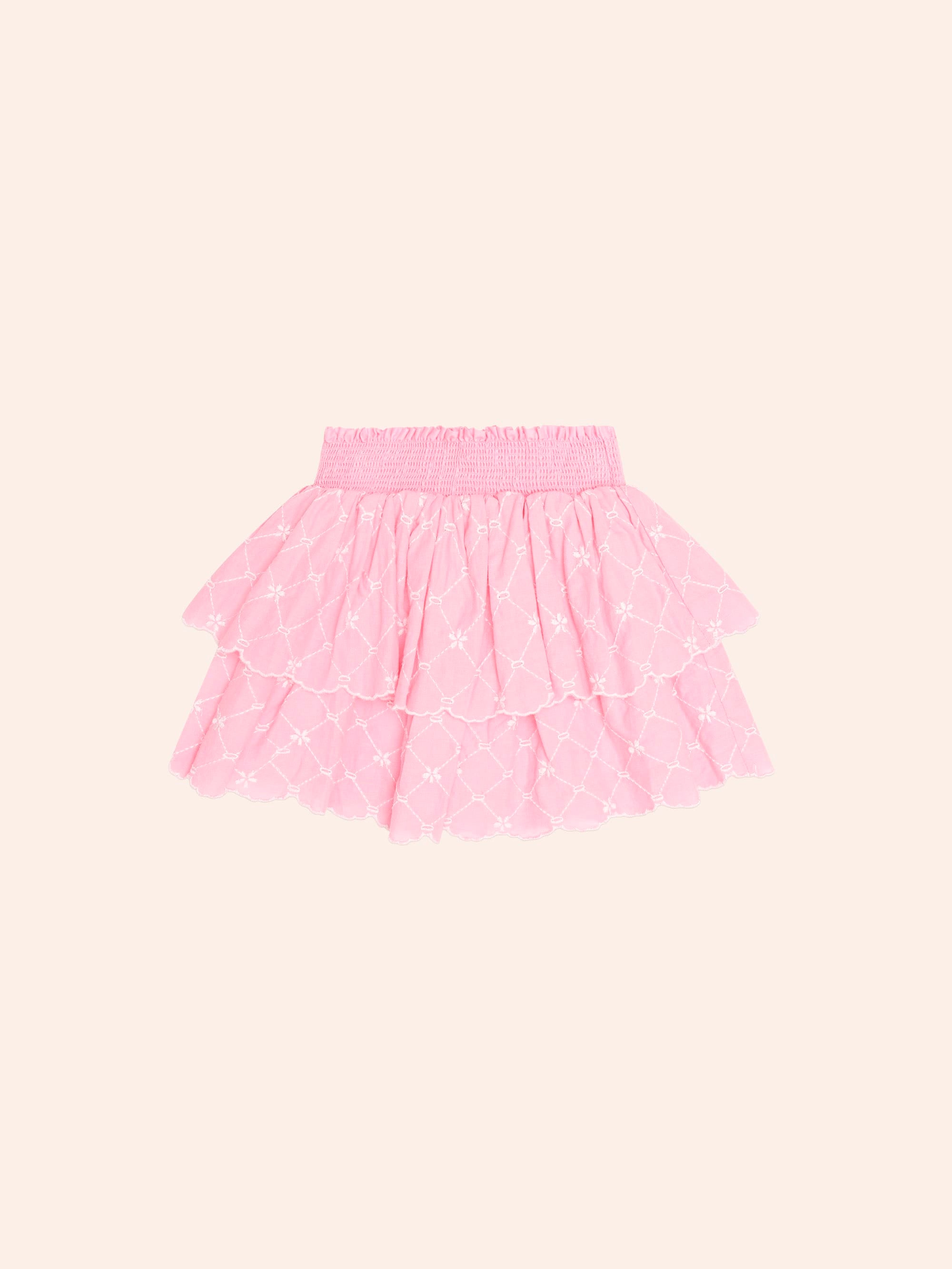 Floral Broderie Tiered Skirt SKIRT Huxbaby Shopify
