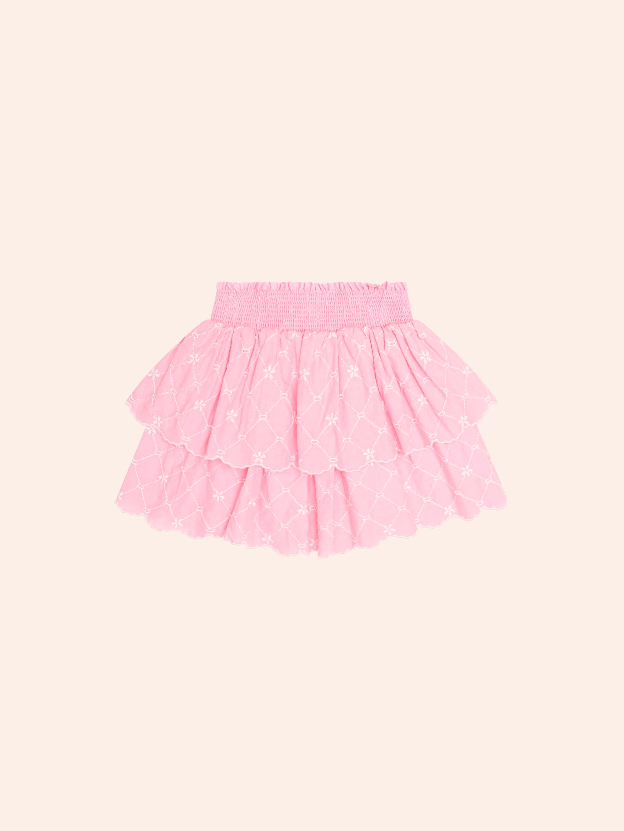 Floral Broderie Tiered Skirt SKIRT Huxbaby Shopify
