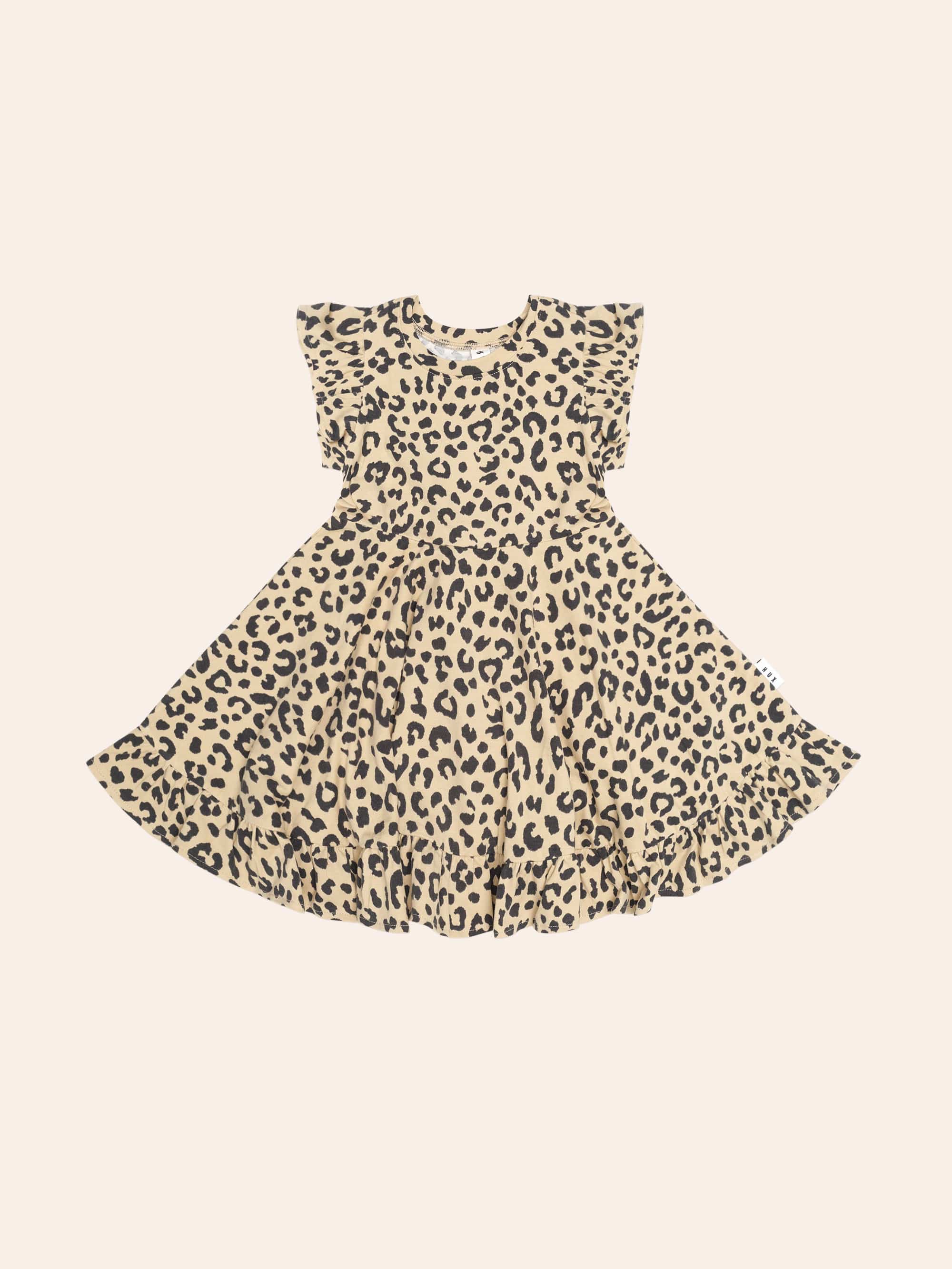 Leopard S/Slv Swing Dress DRESS Huxbaby Shopify