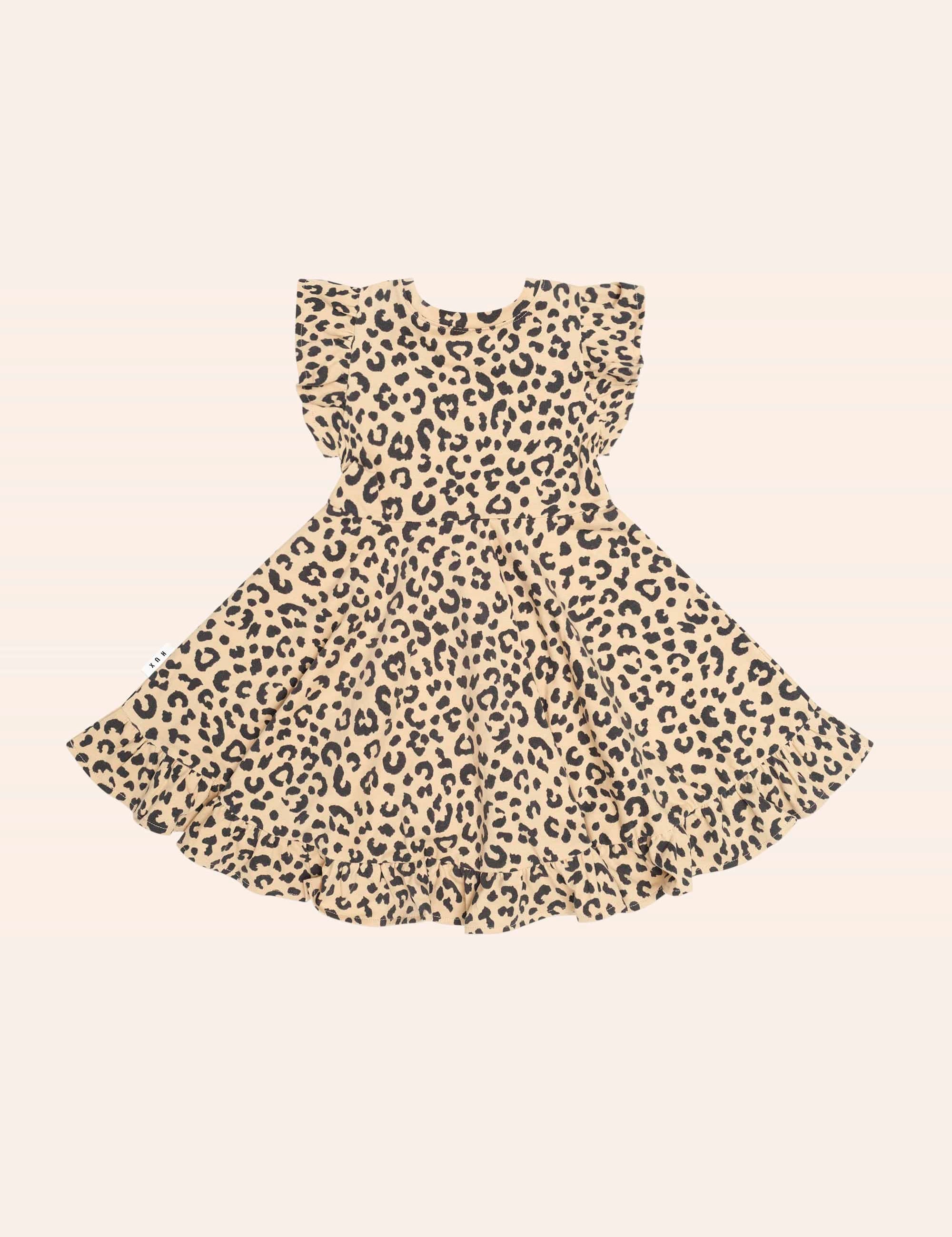 Leopard S/Slv Swing Dress DRESS Huxbaby Shopify