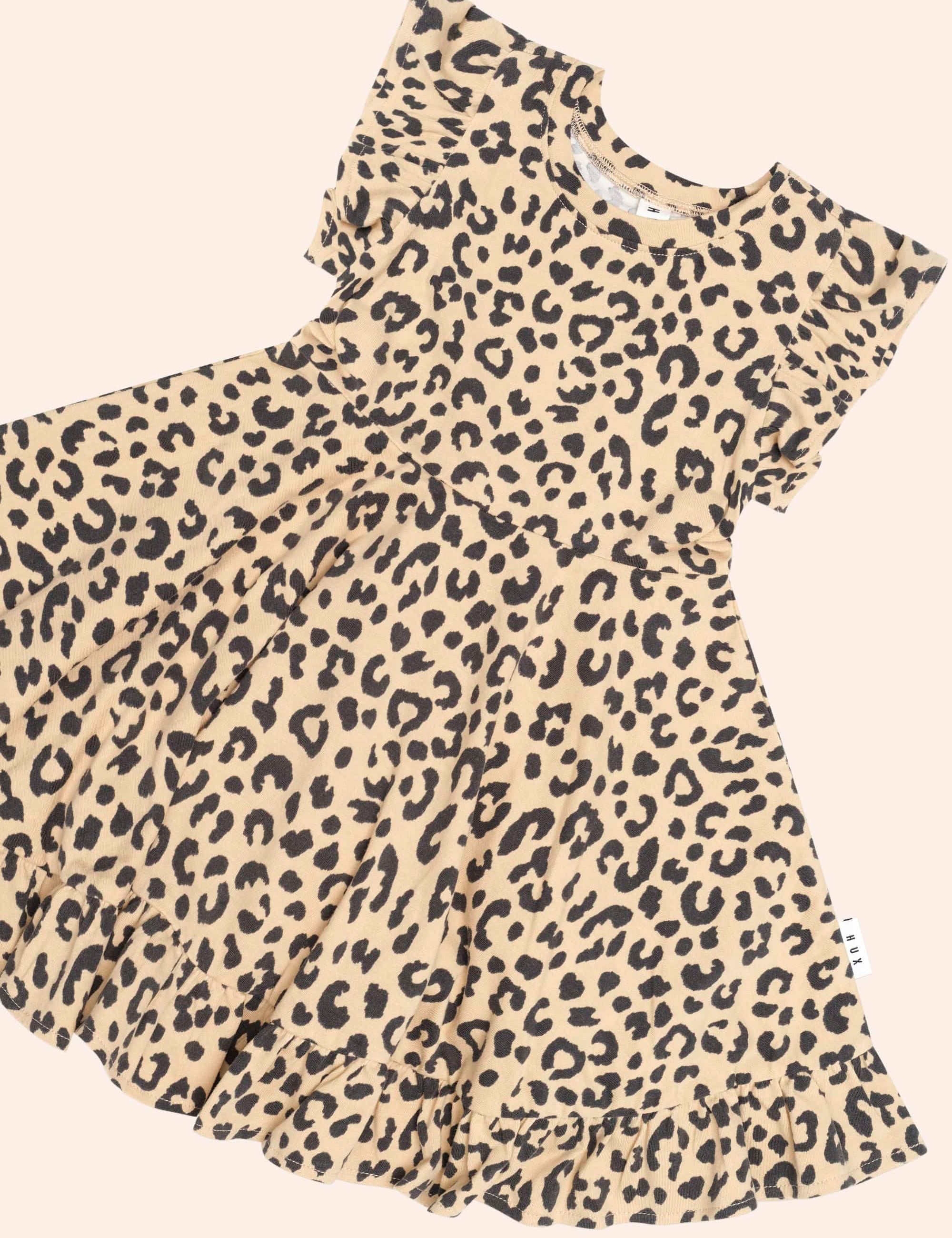 Leopard S/Slv Swing Dress DRESS Huxbaby Shopify