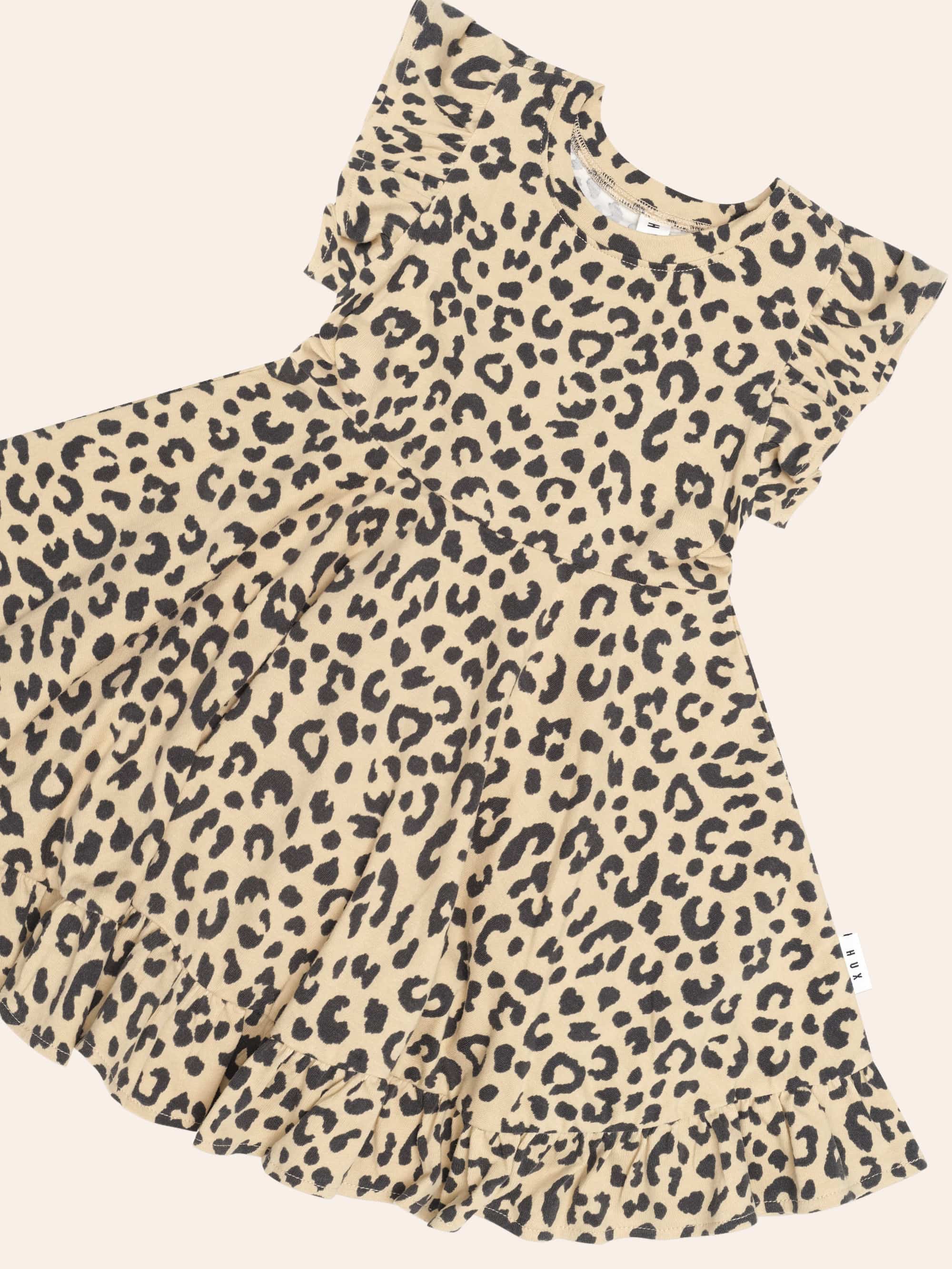 Leopard S/Slv Swing Dress DRESS Huxbaby Shopify