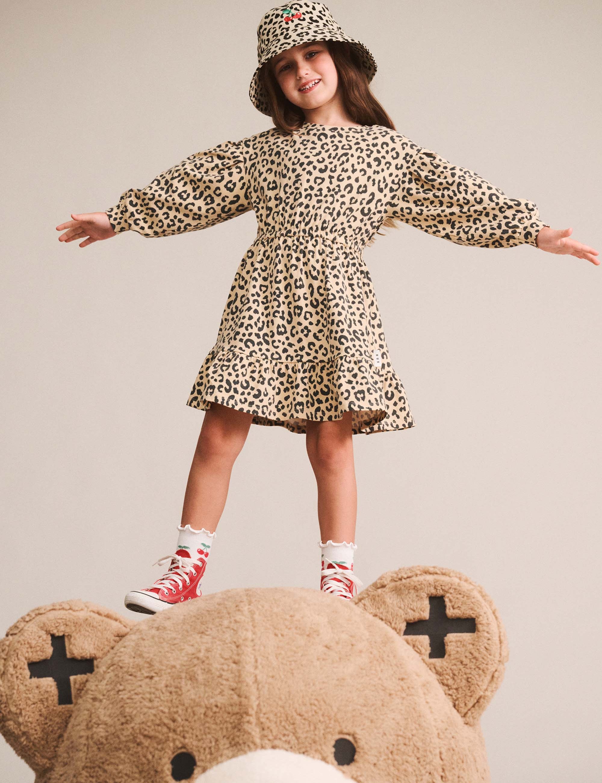 Leopard Dolman Sleeve Swing Dress DRESS Huxbaby Shopify
