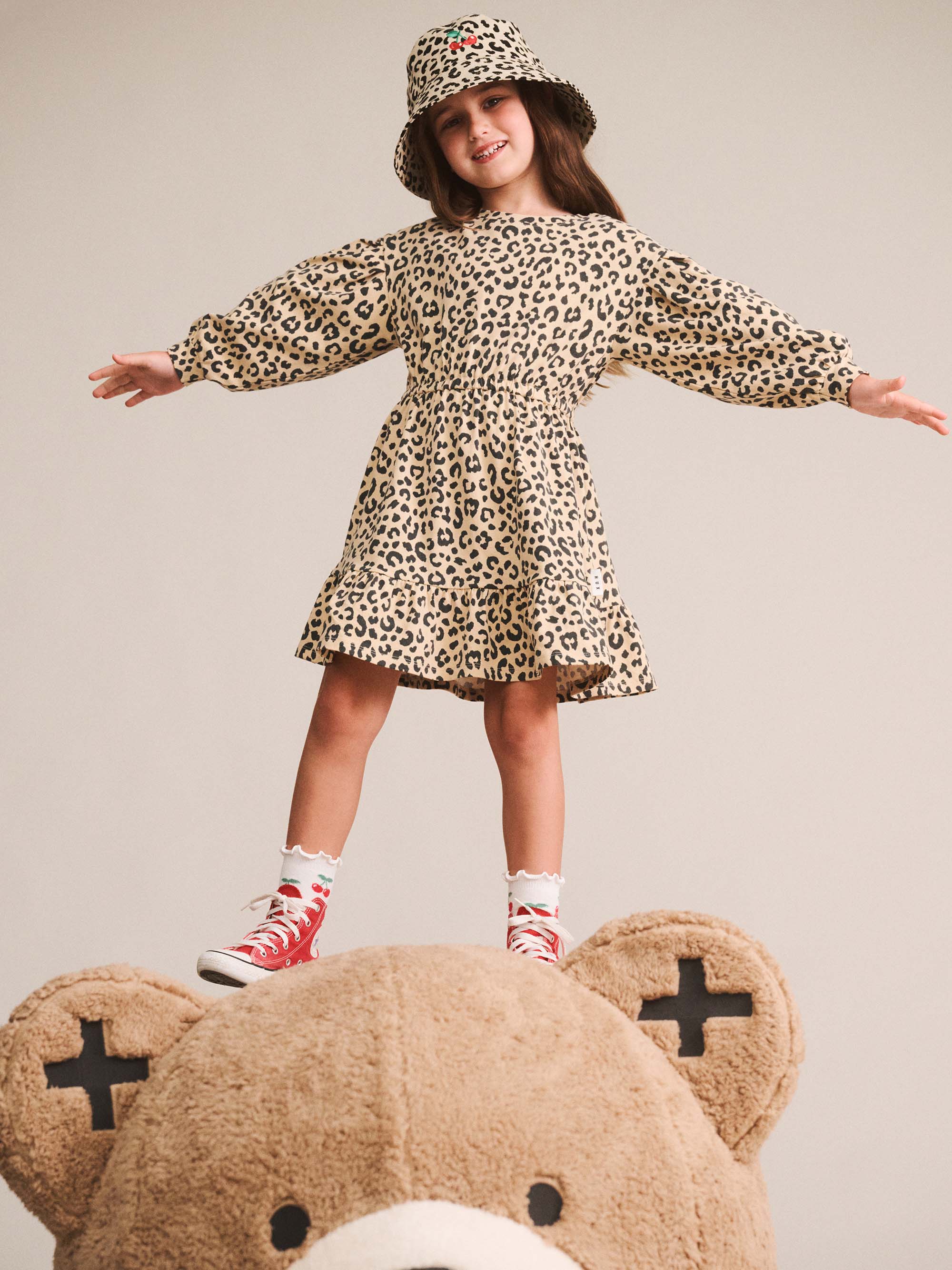 Leopard Dolman Sleeve Swing Dress DRESS Huxbaby Shopify