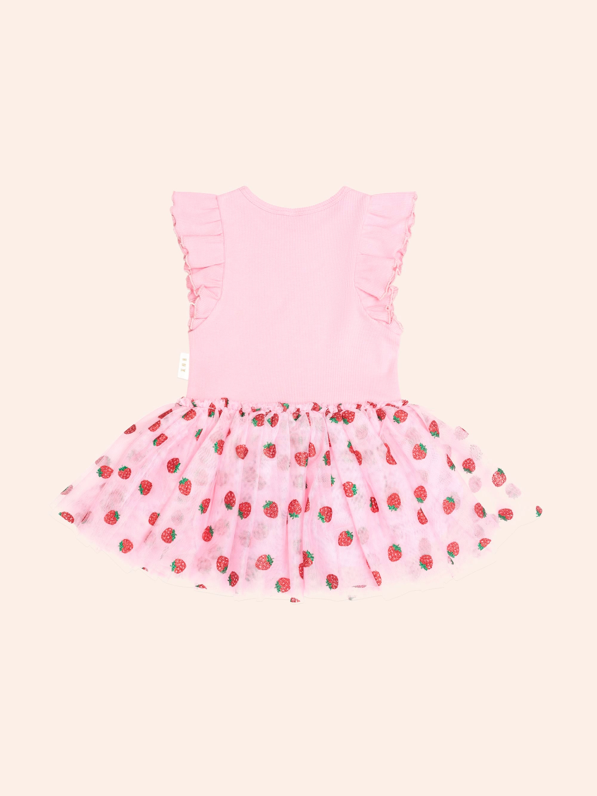 Strawberry Emb S/Slv Tulle Dress DRESS Huxbaby Shopify