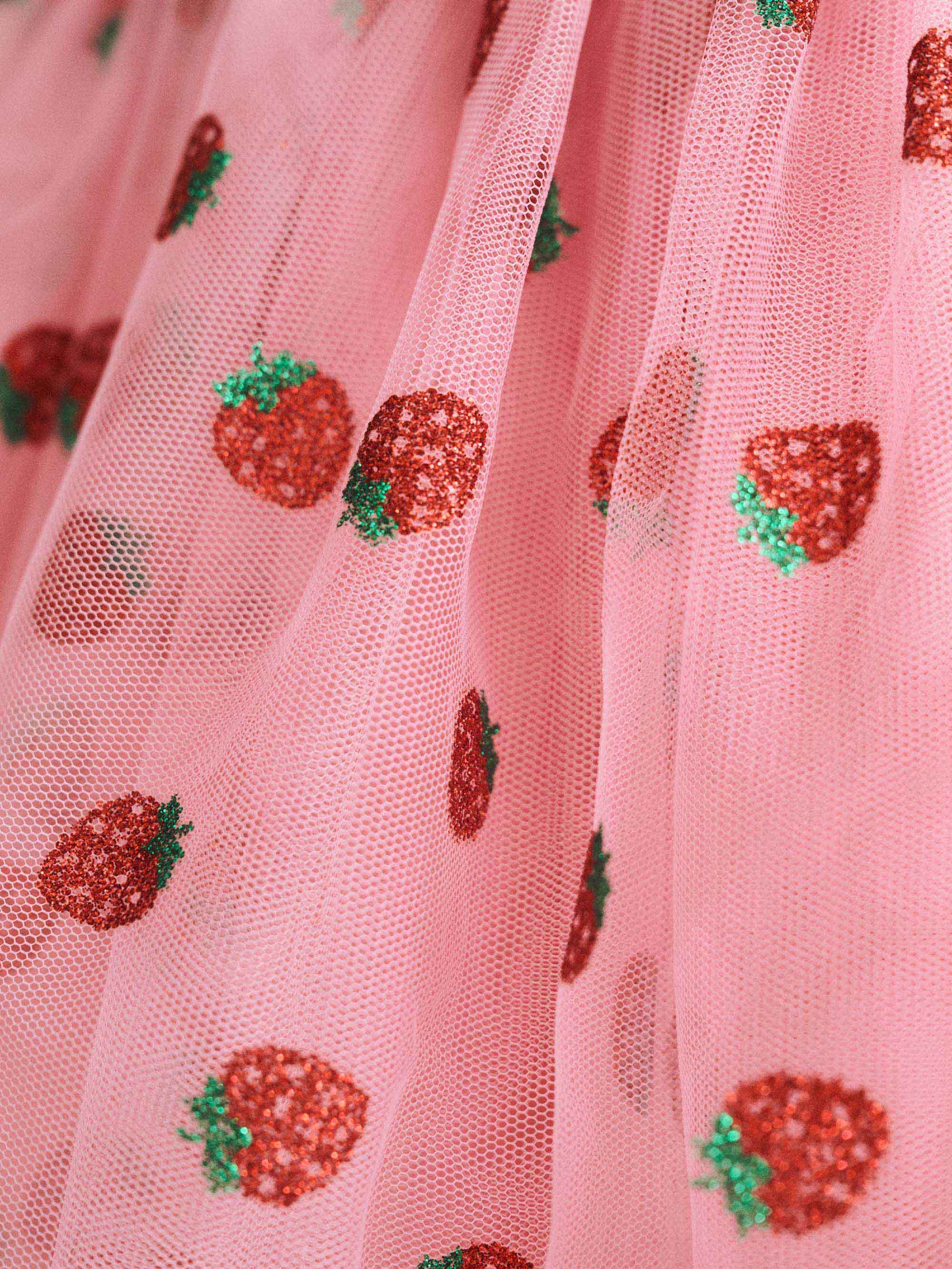 Strawberry Emb S/Slv Tulle Dress DRESS Huxbaby Shopify