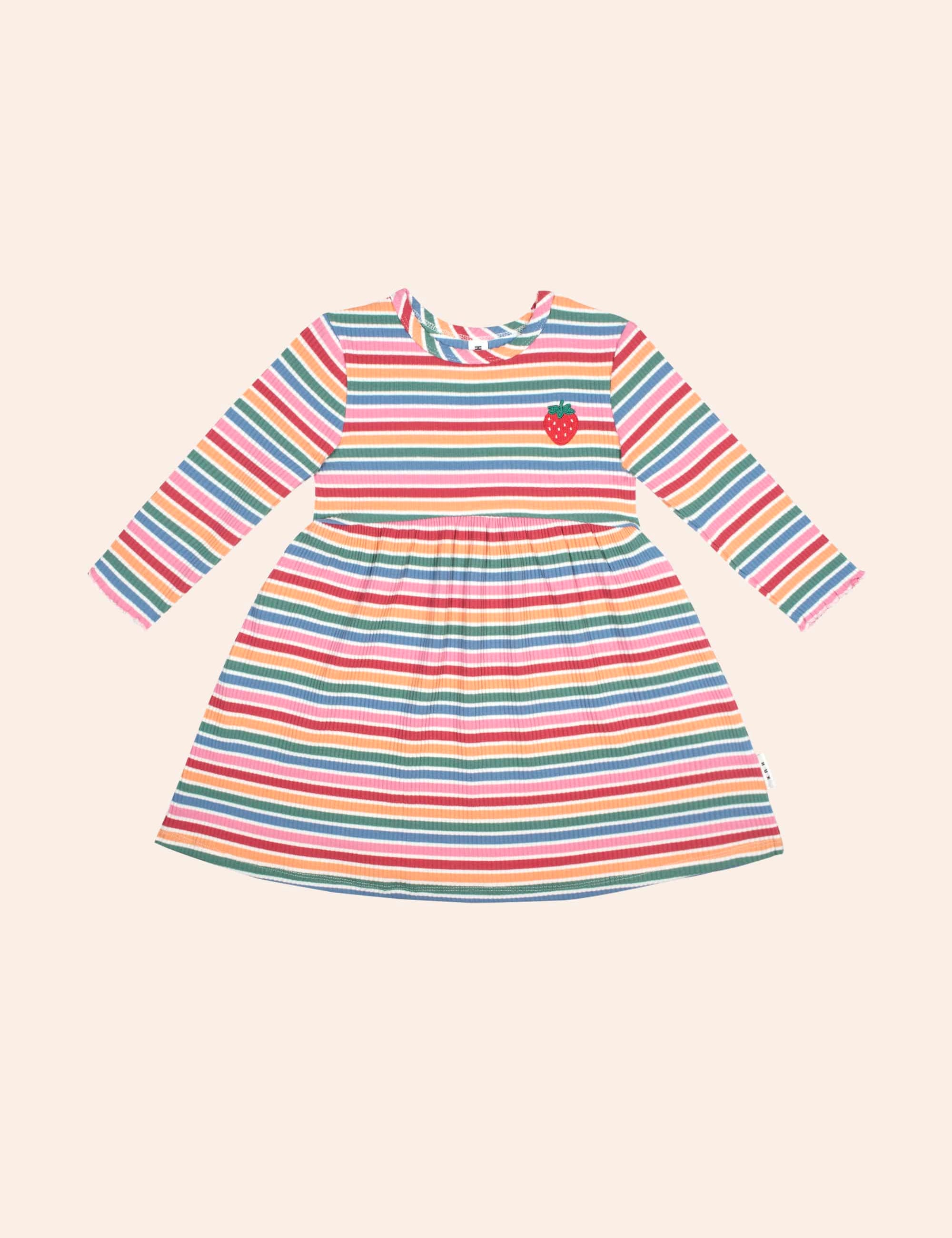 Tutti Frutti Long Sleeve Rib Dress DRESS Huxbaby