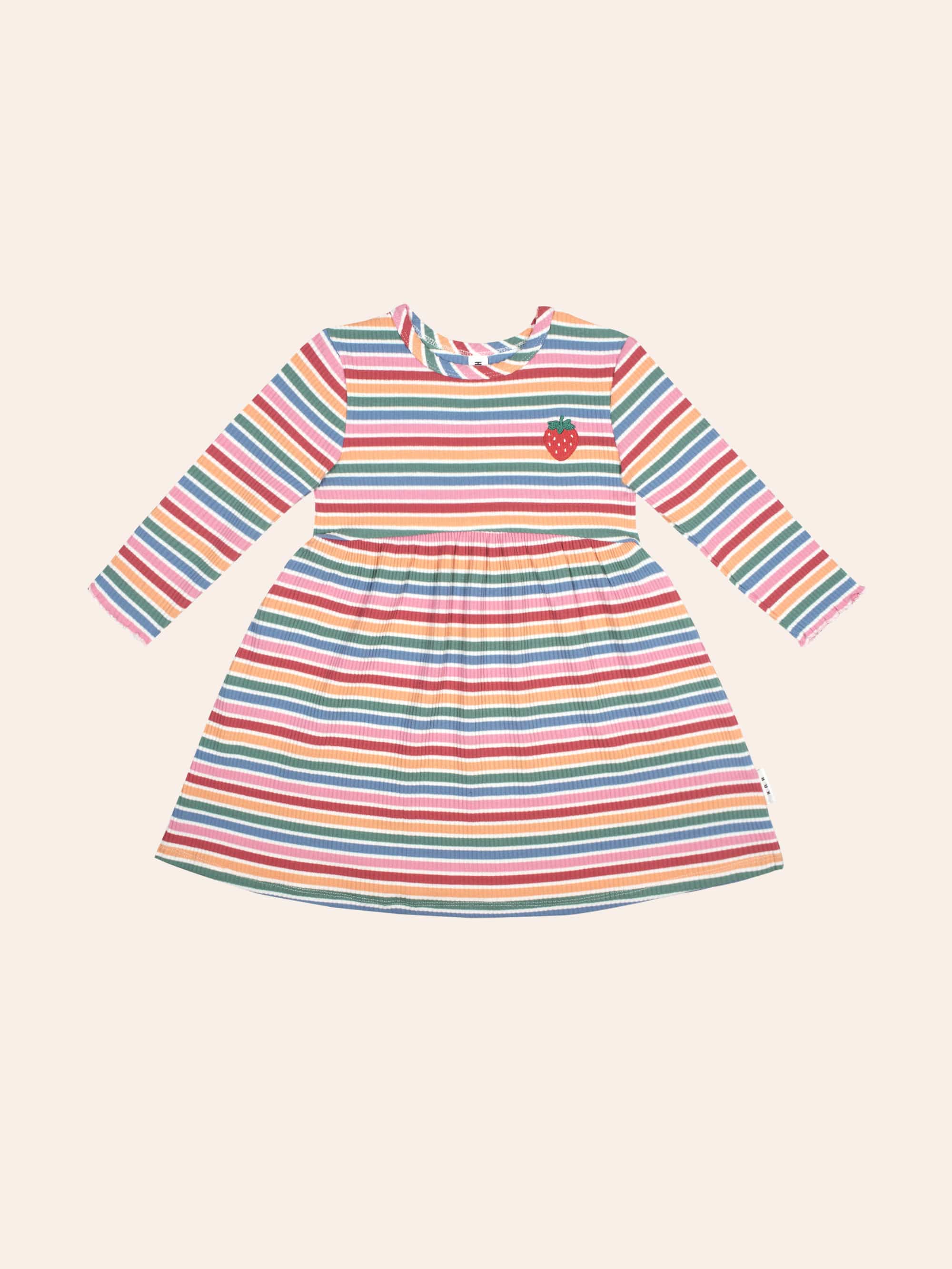 Tutti Frutti Long Sleeve Rib Dress DRESS Huxbaby