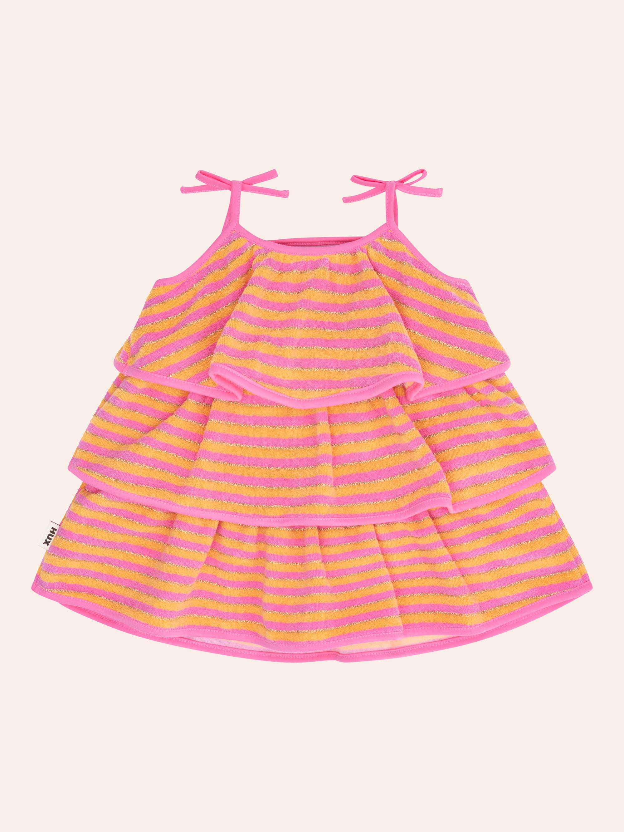 Tropical Fruit Stripe Tiered Dress DRESS Huxbaby Shopify