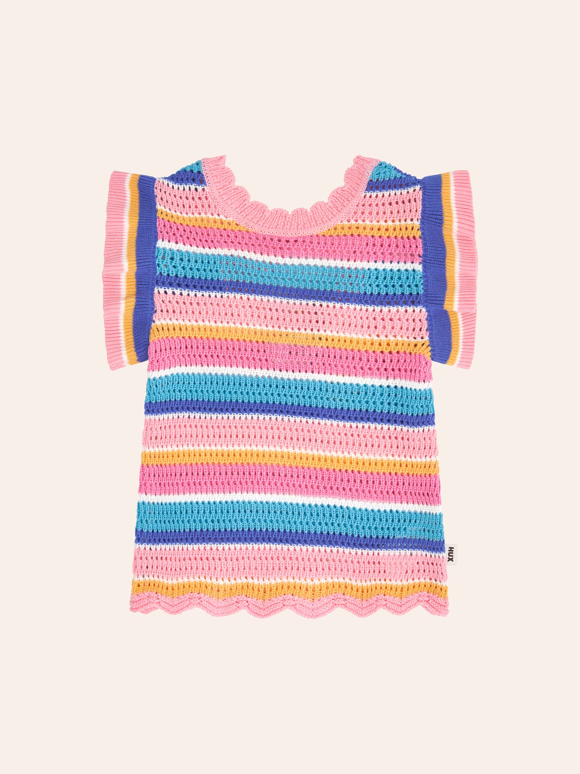 Beach Club Stripe Crochet Tie Dress DRESS Huxbaby Shopify