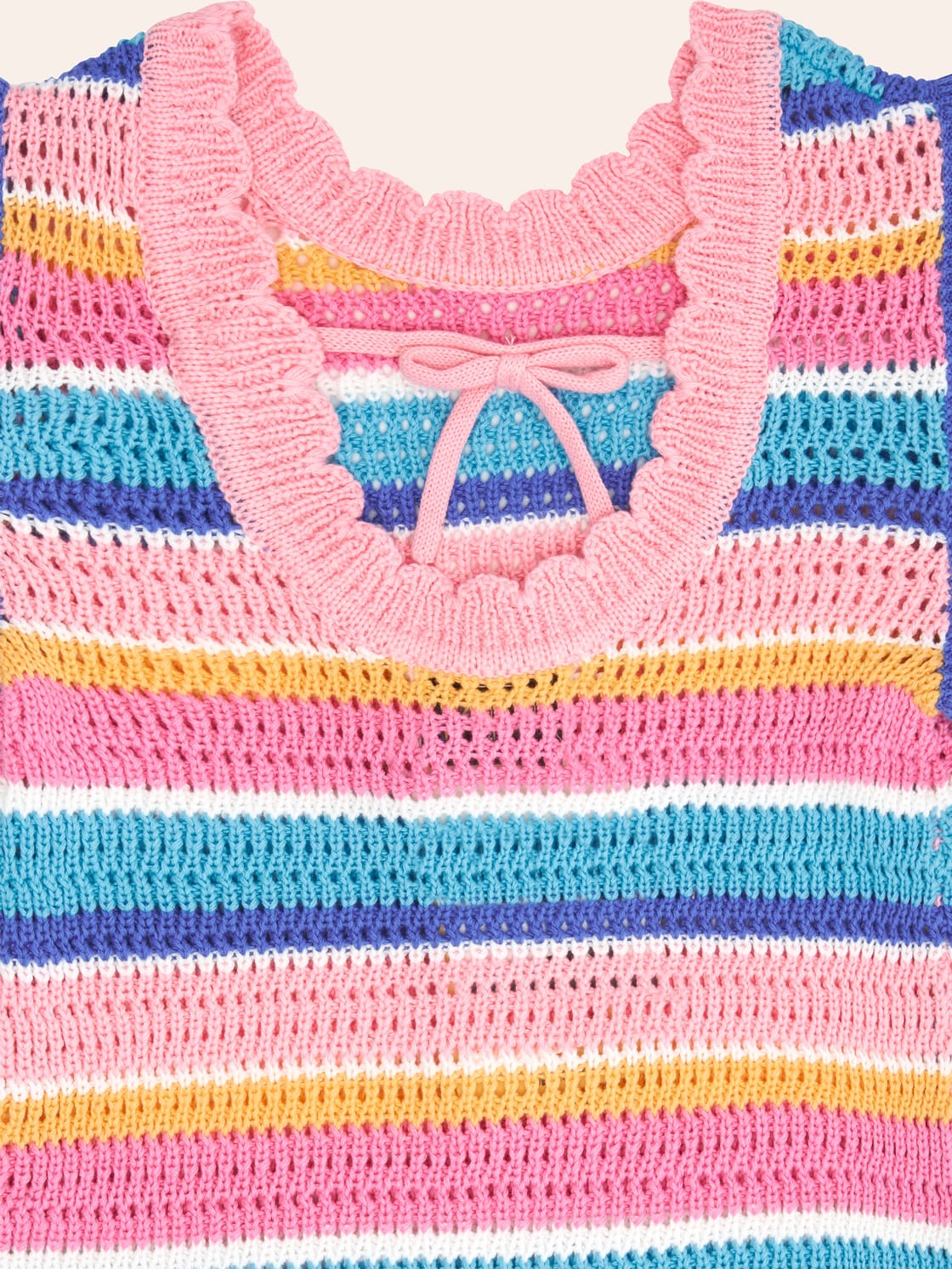 Beach Club Stripe Crochet Tie Dress DRESS Huxbaby Shopify