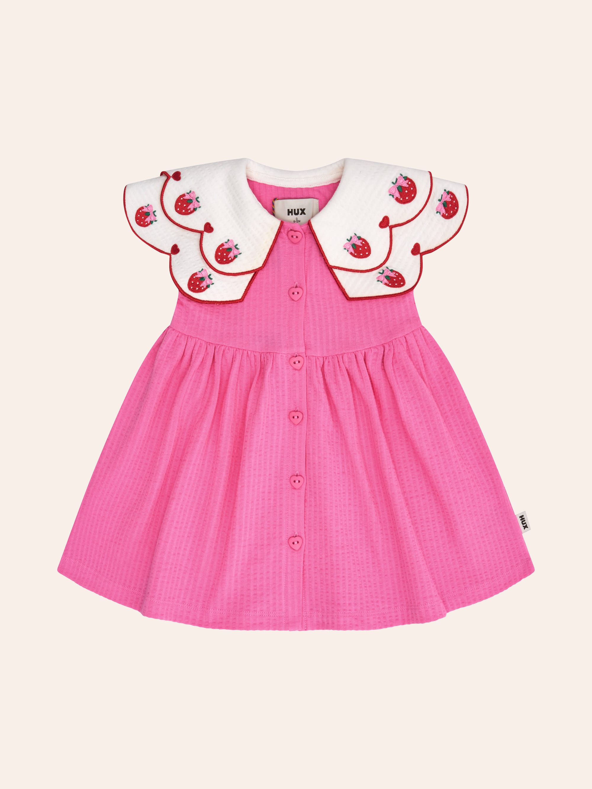 Berry Sweet Seersucker Emb Collar Dress DRESS Huxbaby Shopify
