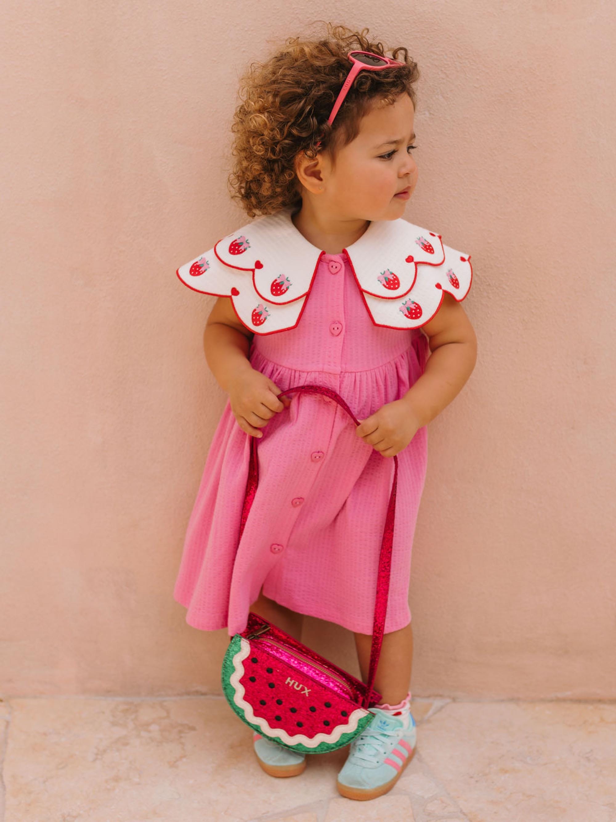 Berry Sweet Seersucker Emb Collar Dress DRESS Huxbaby Shopify