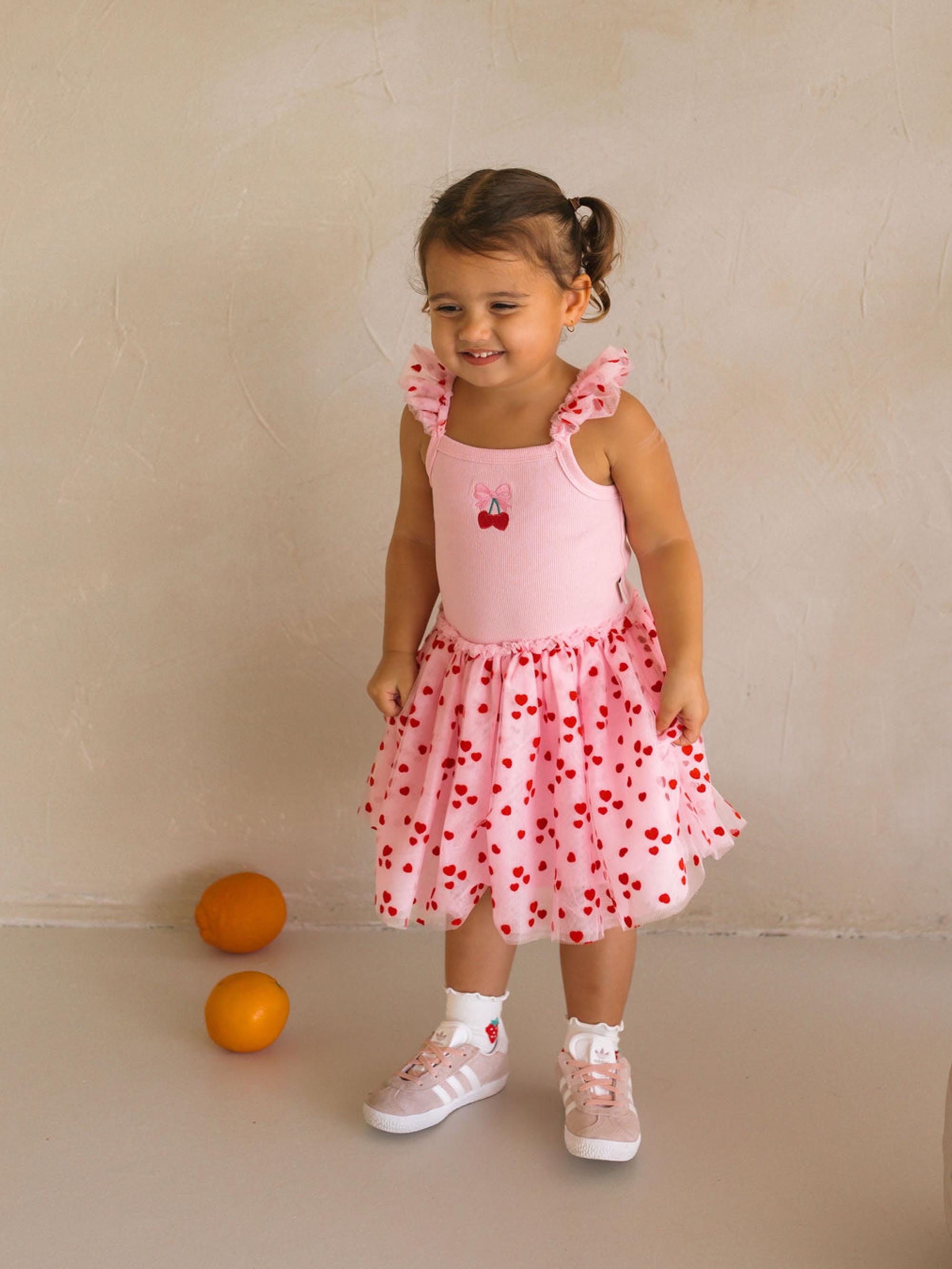 Icing-On-The-Cupcake Flocked Tulle Dress DRESS Huxbaby Shopify
