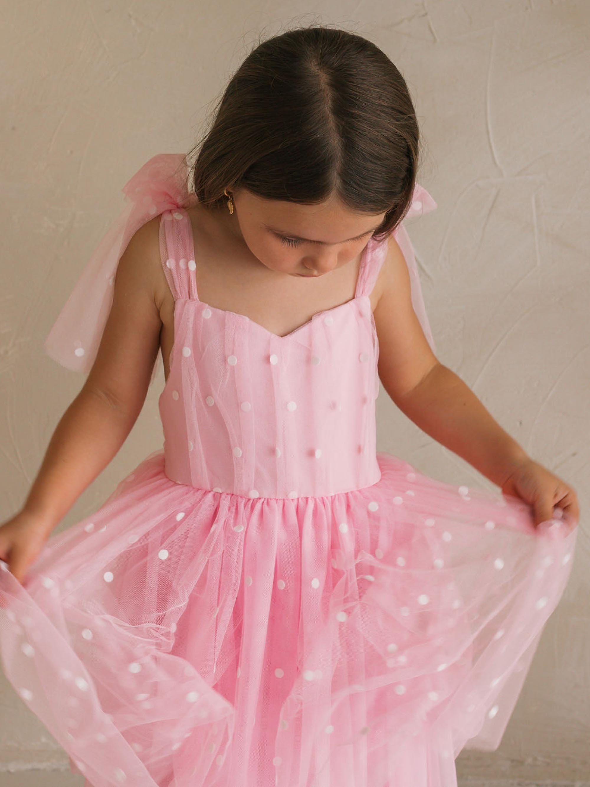 Foil Polka Dot Sweetheart Tulle Dress DRESS Huxbaby Shopify