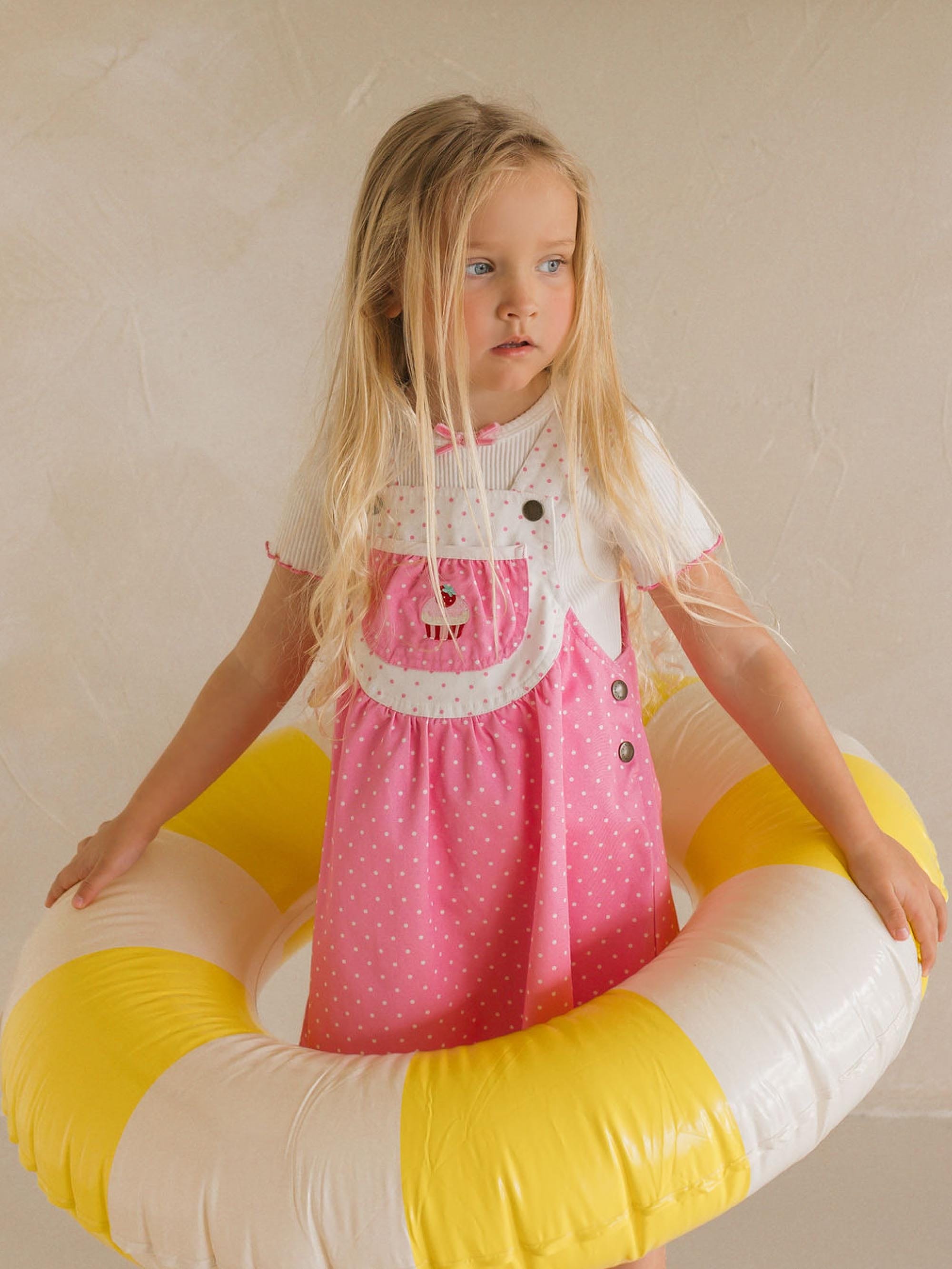 Icing-On-The-Cupcake Polka Dot Pinafore DRESS Huxbaby Shopify