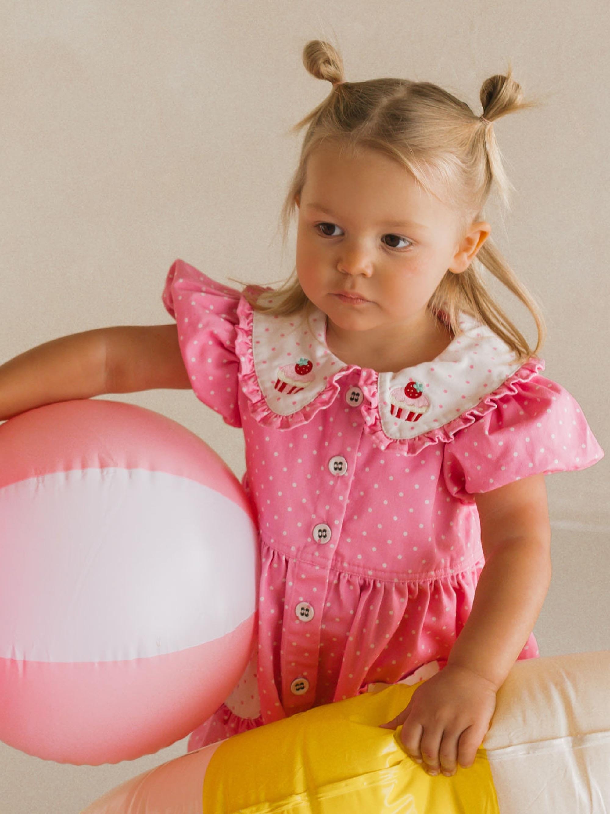 Icing-On-The-Cupcake Polka Dot Dress DRESS Huxbaby Shopify