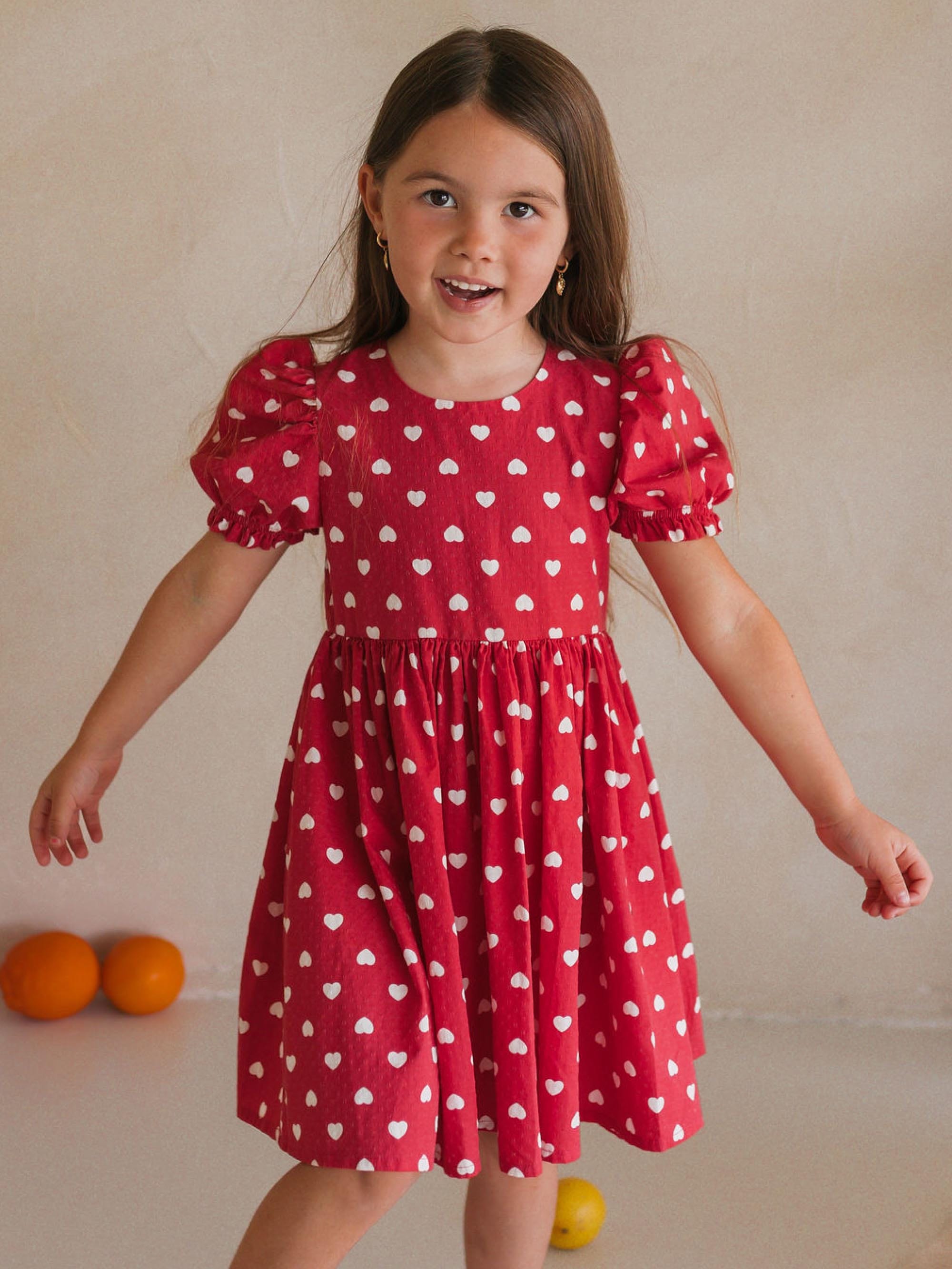 I Heart You Puff Sleeve Dress DRESS Huxbaby Shopify
