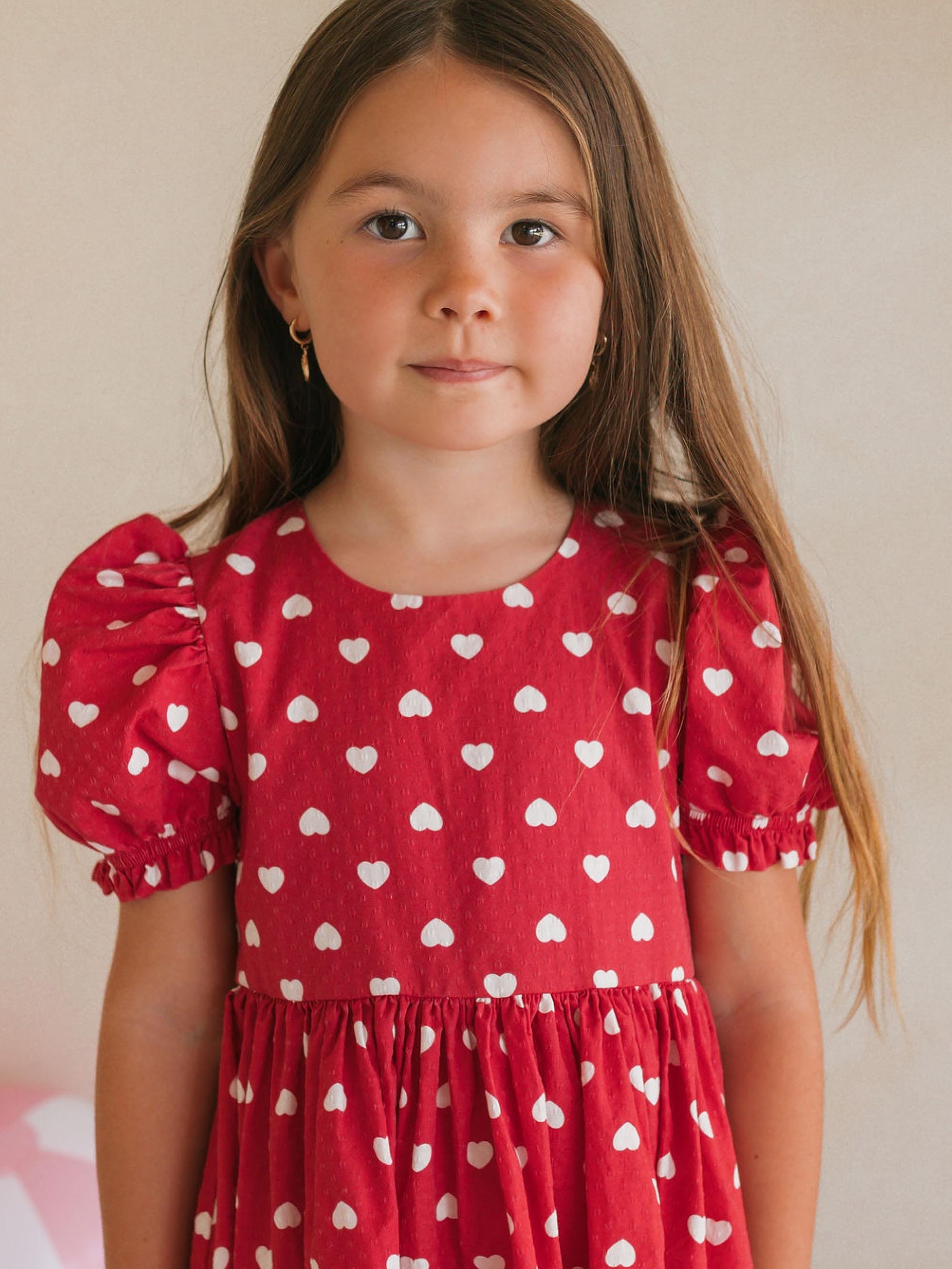 I Heart You Puff Sleeve Dress DRESS Huxbaby Shopify