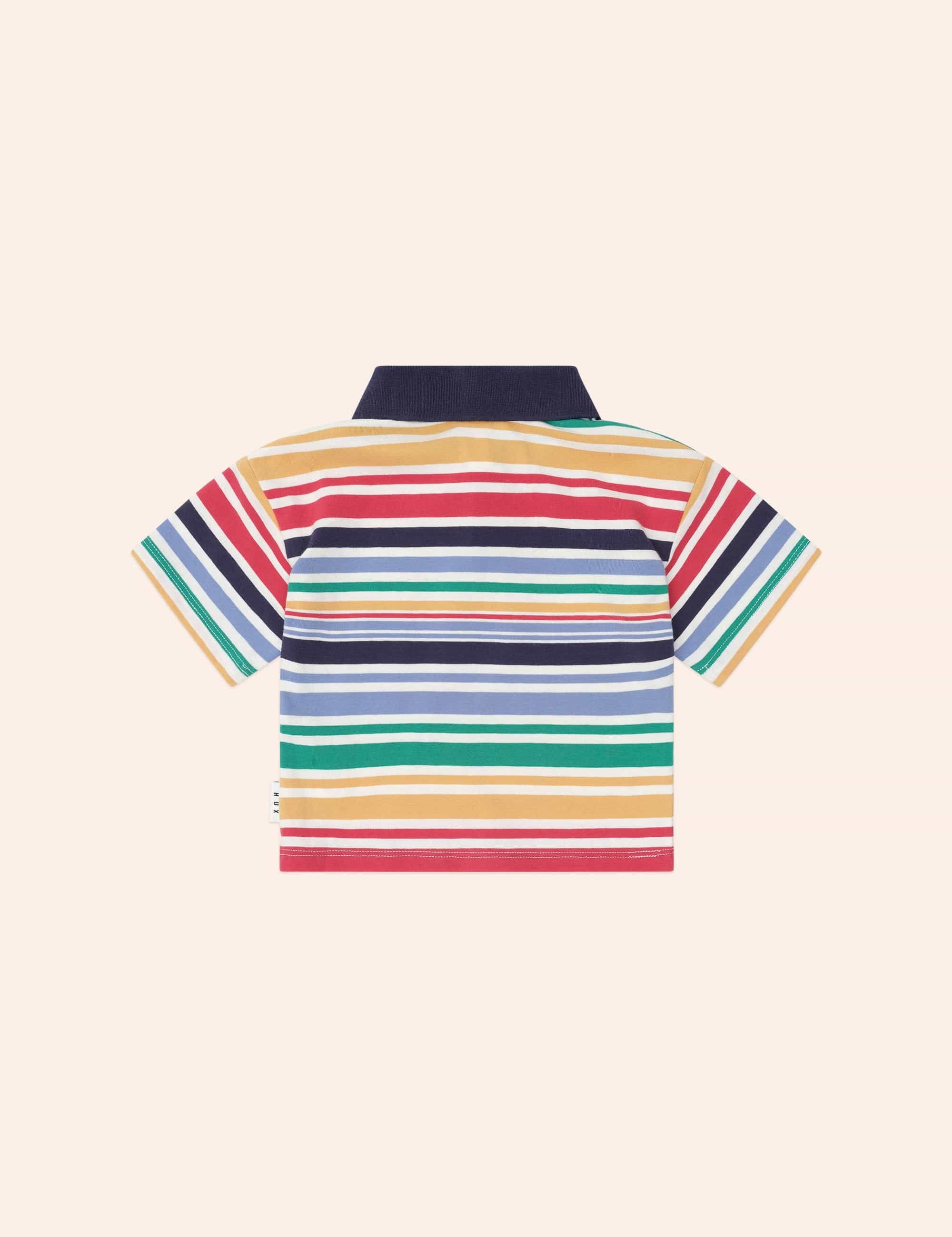 Moto Hux Rainbow Stripe Polo T-SHIRT Huxbaby