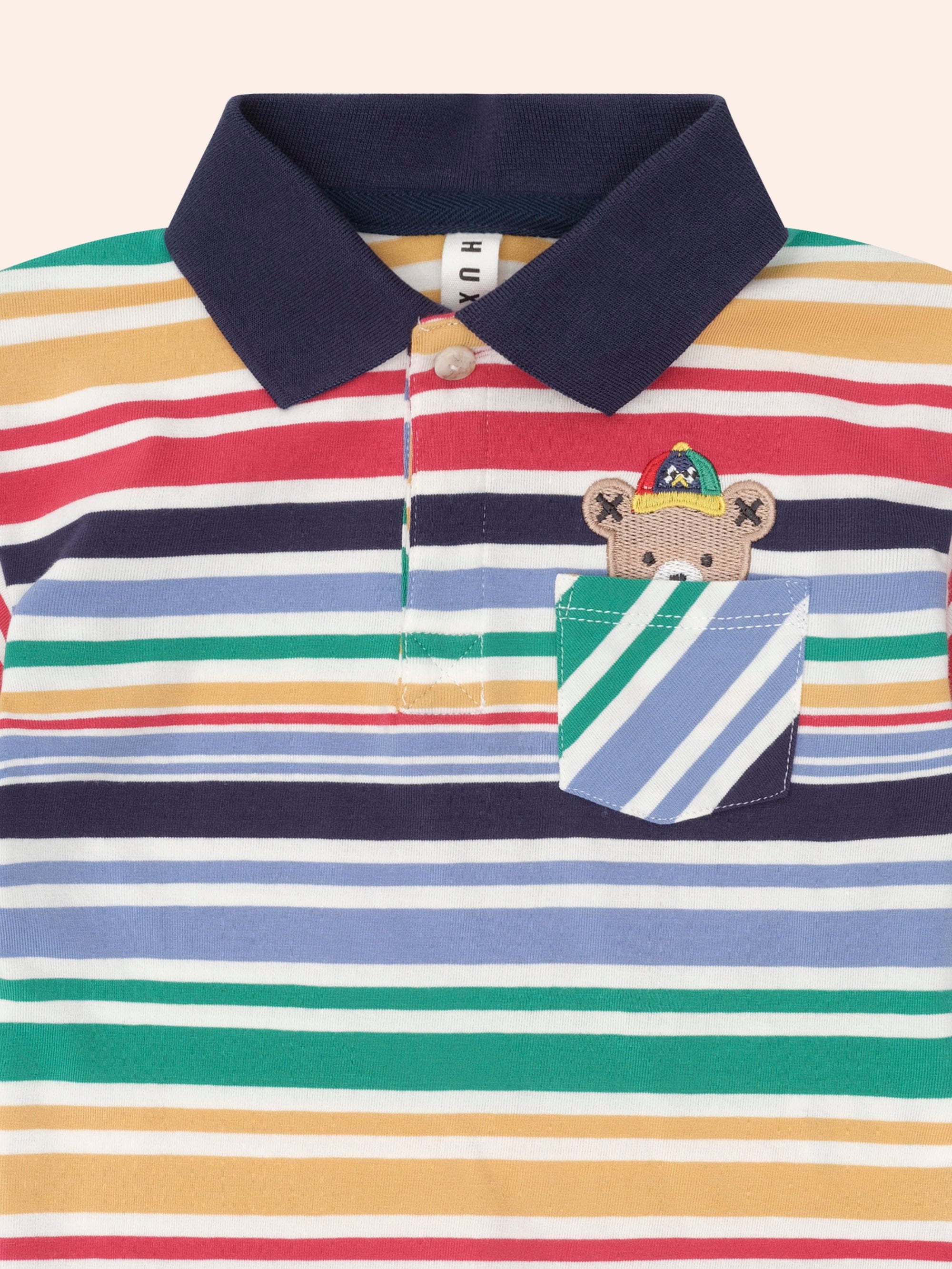 Moto Hux Rainbow Stripe Polo T-SHIRT Huxbaby