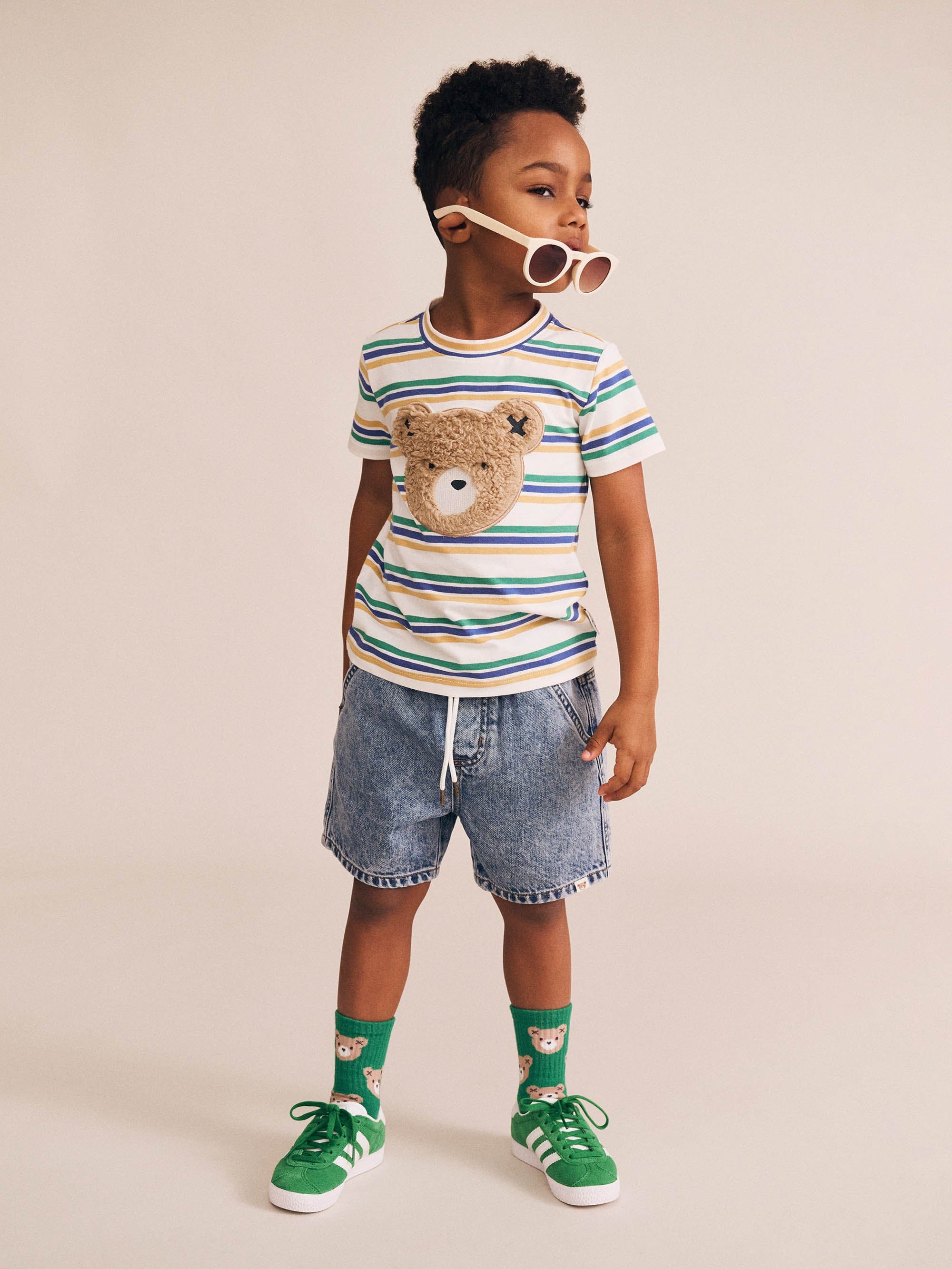 Furry Huxbear College Stripe Tee T-SHIRT Huxbaby