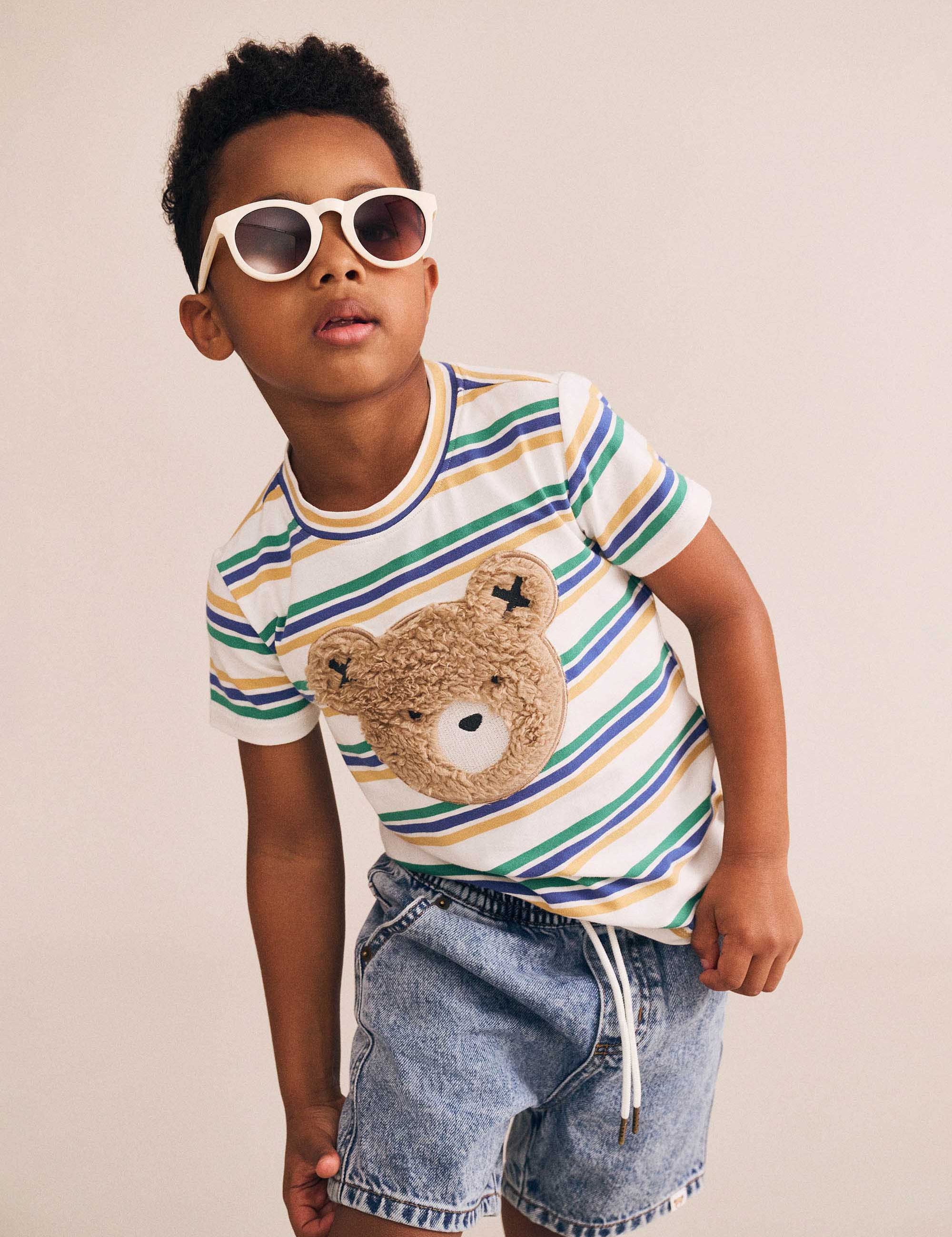 Furry Huxbear College Stripe Tee T-SHIRT Huxbaby