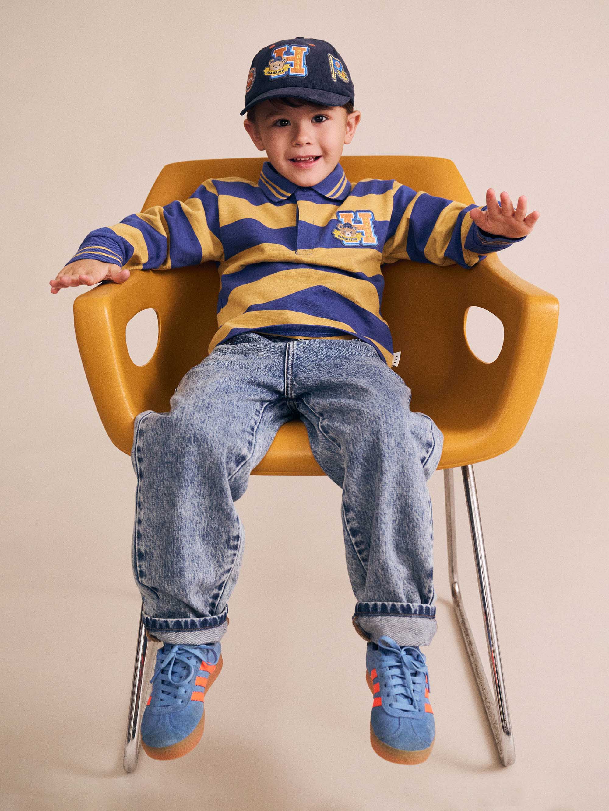 Collegiate Hux Stripe Rugby TOP LS Huxbaby