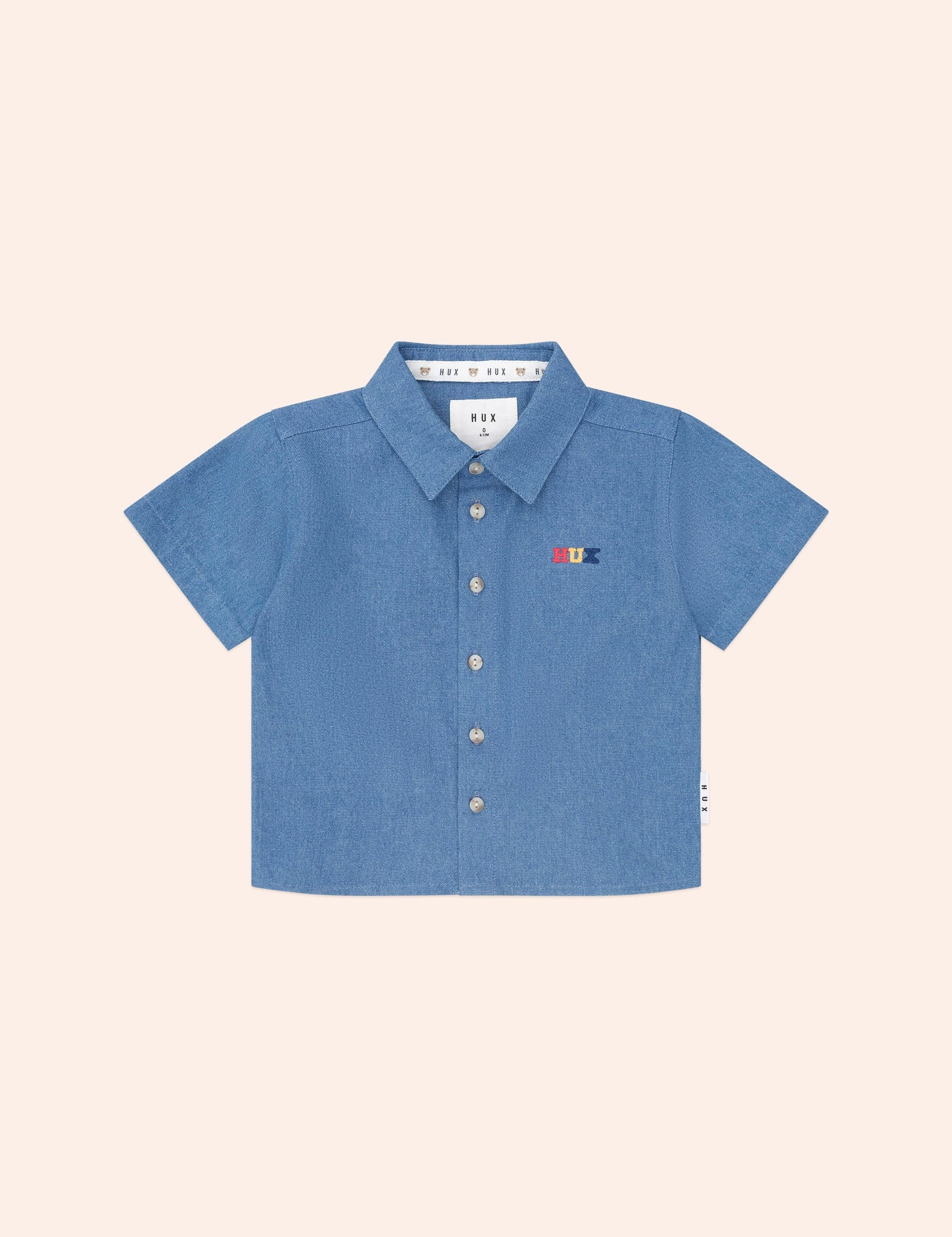 Hux Chambray Short Sleeve Shirt T-SHIRT Huxbaby