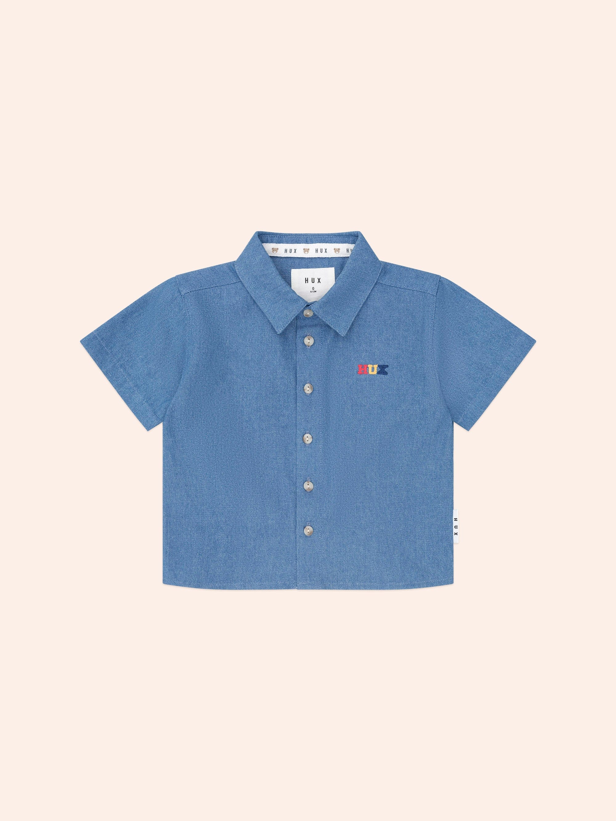 Hux Chambray Short Sleeve Shirt T-SHIRT Huxbaby